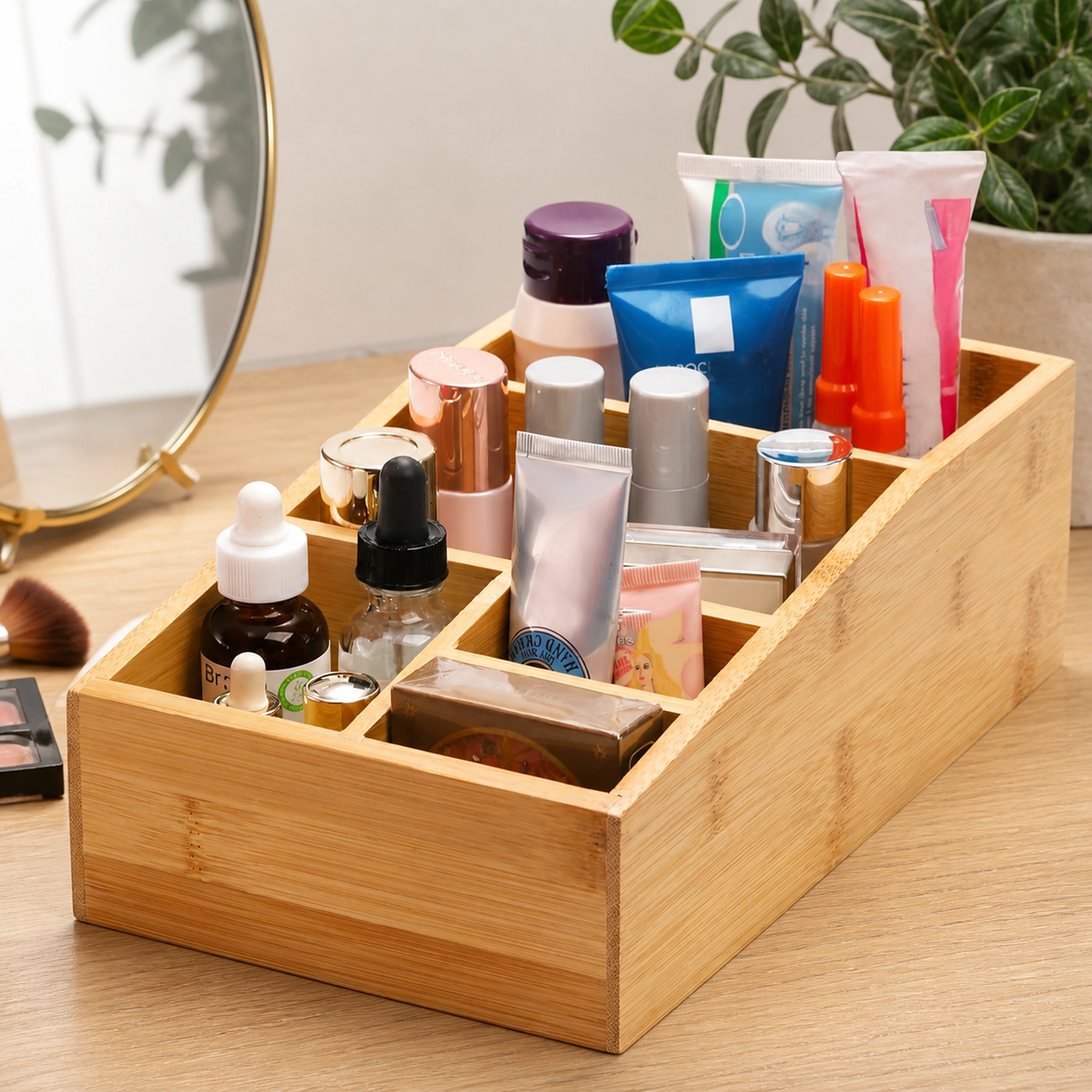 Caja organizadora 19*14*11cm Bambú Color madera claro image 1