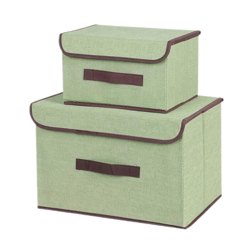 Cesto organizador 37x28x12cm de poliéster color verde claro
