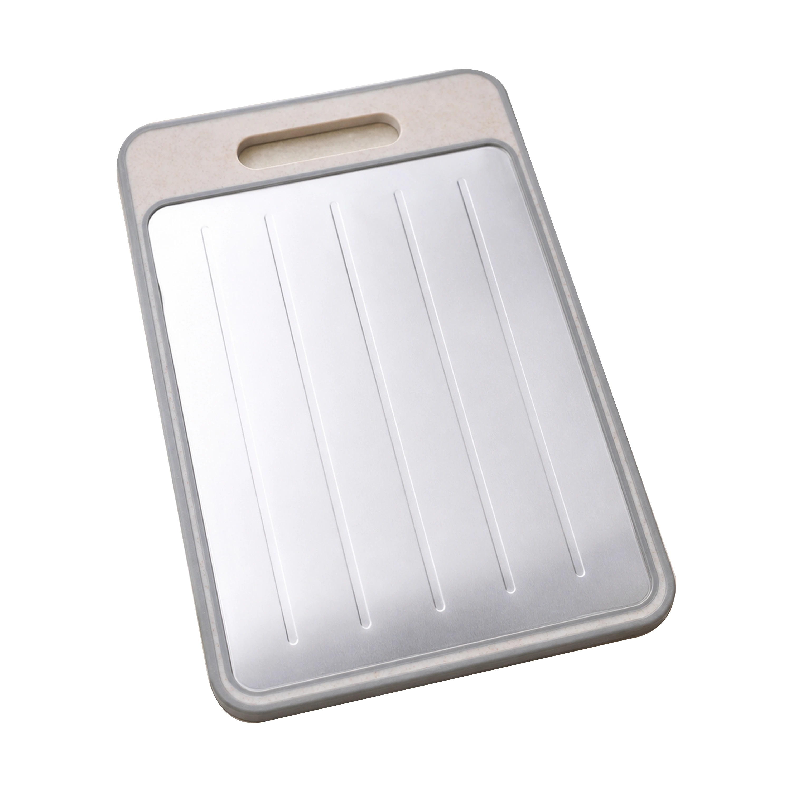 Tabla de Descongelación de Doble Cara para Preparar Alimentos de Aluminio Blanco Marfil image 2
