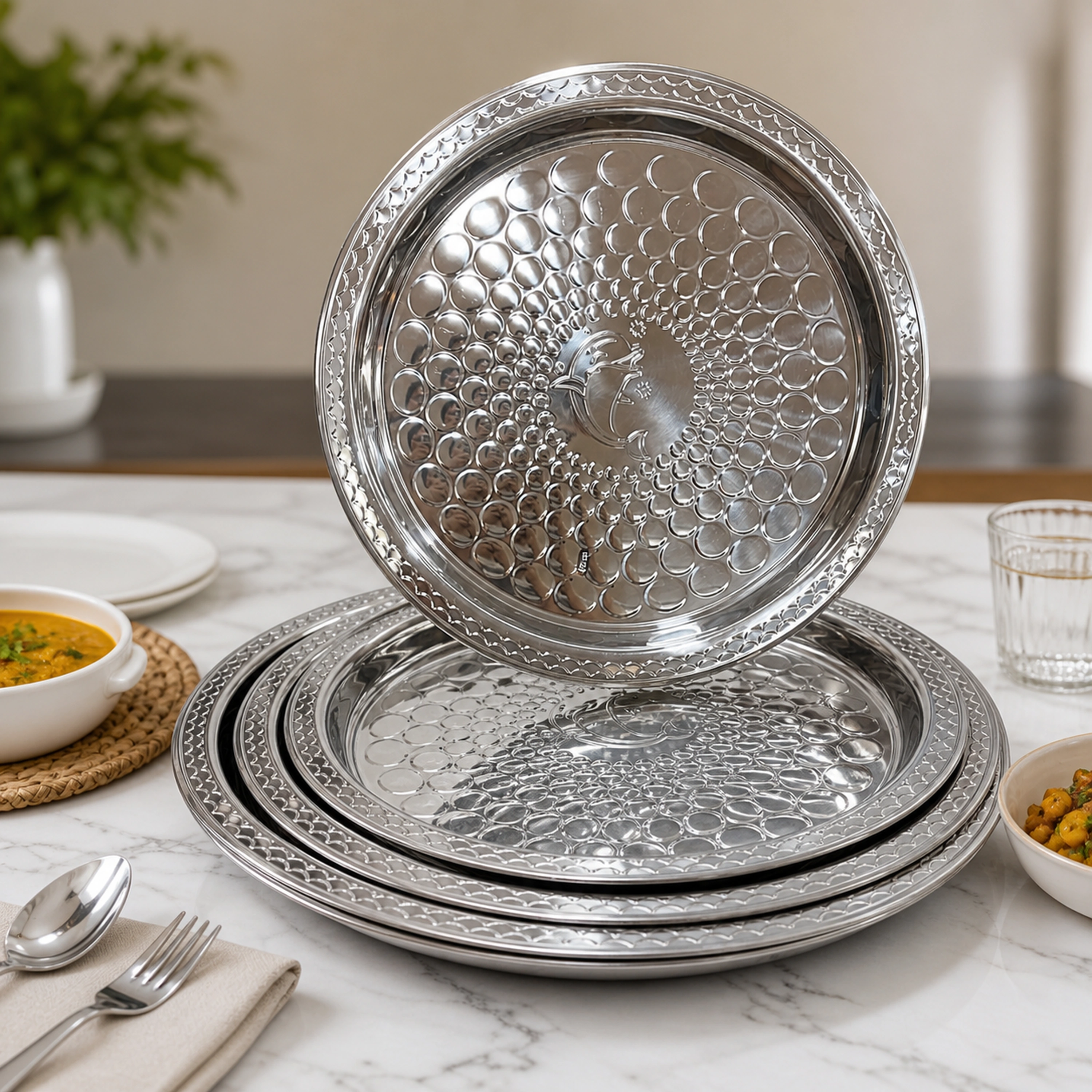 Plato 35cm Acero inoxidable Surtido