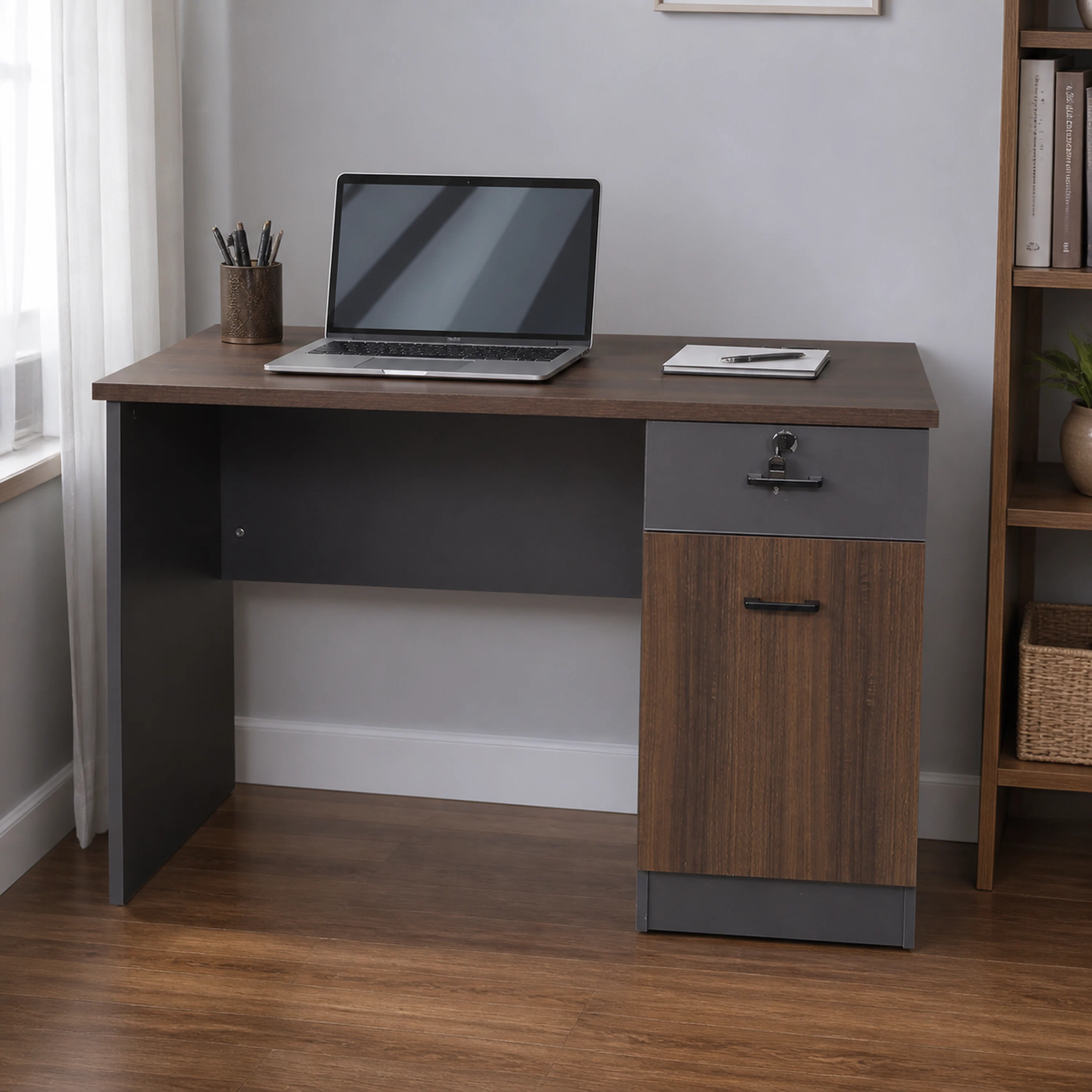 Escritorio 120/140cm de Tablero de Densidad/MDF+Hierro Surtido