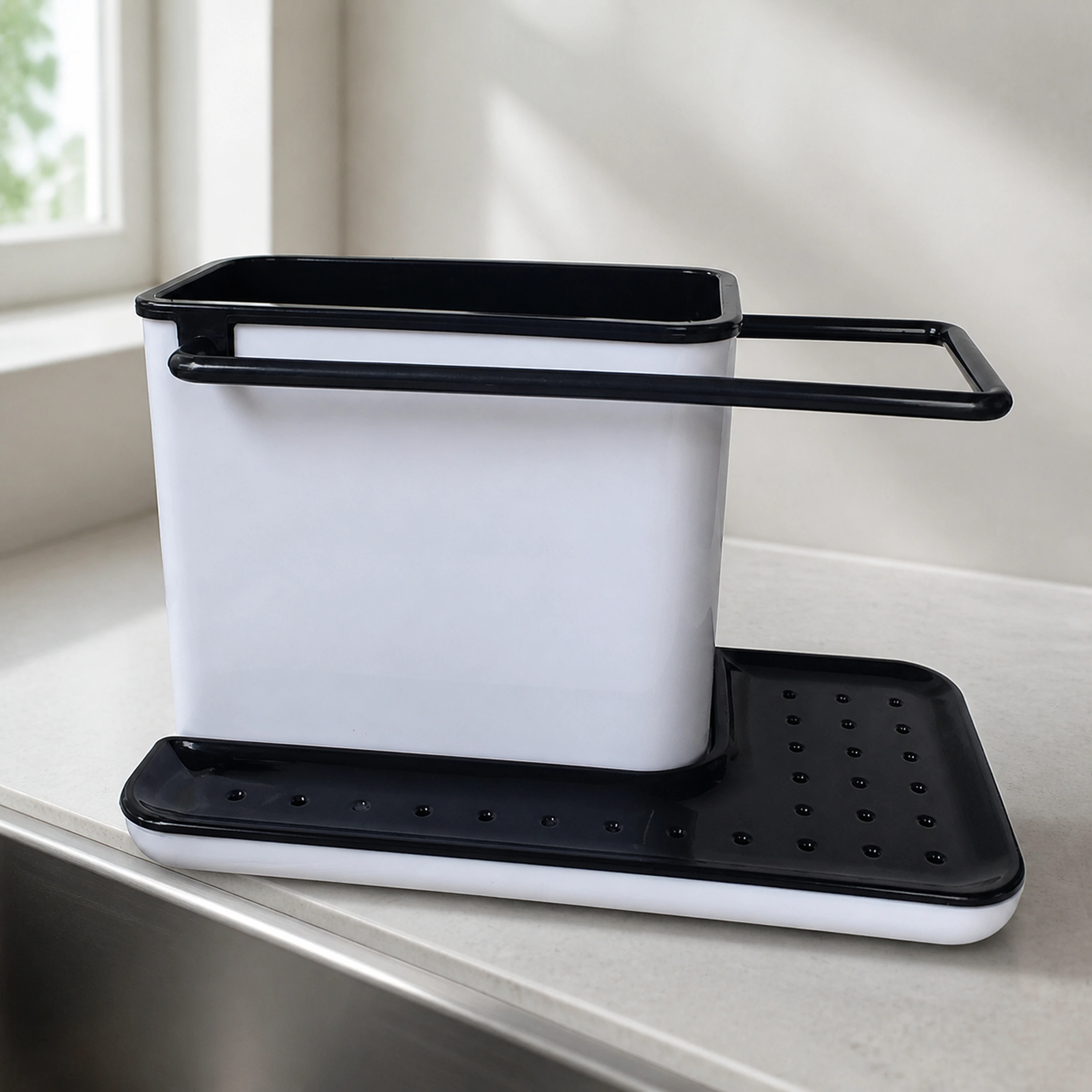 Organizador Escurridor de Cocina de Plástico Blanco 21 x 11.4 x 13.5 cm image 1
