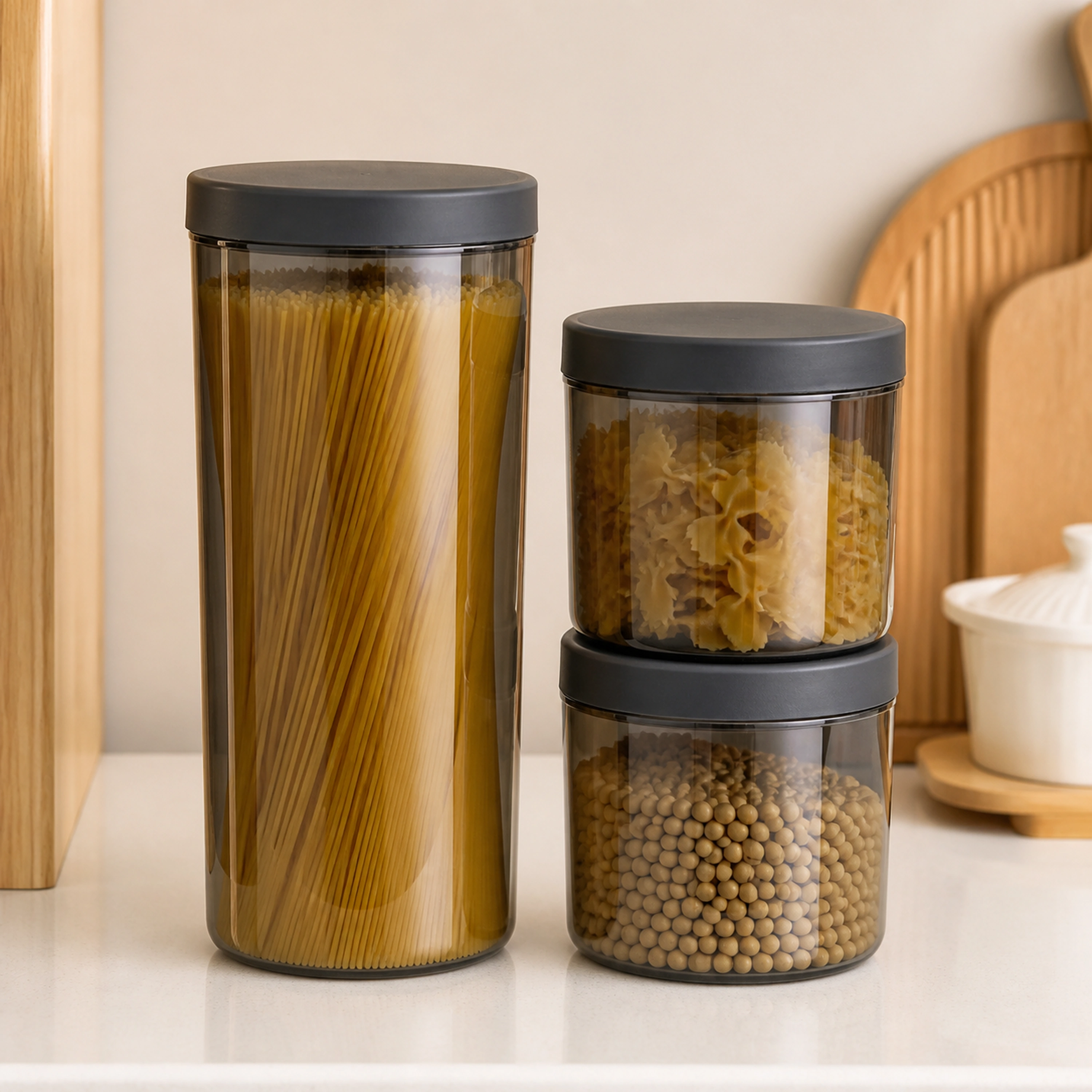 Recipiente hermético 1200ml+700ml+350ml Plástico