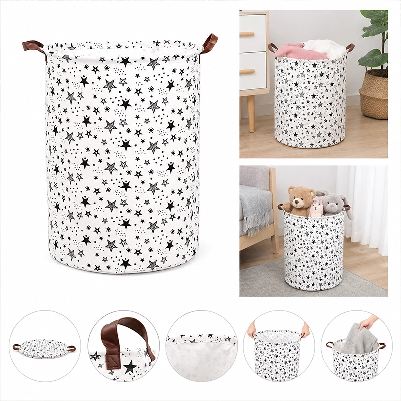 Bolsa organizadora 50x40x40cm de poliéster con estrellas de cinco puntas