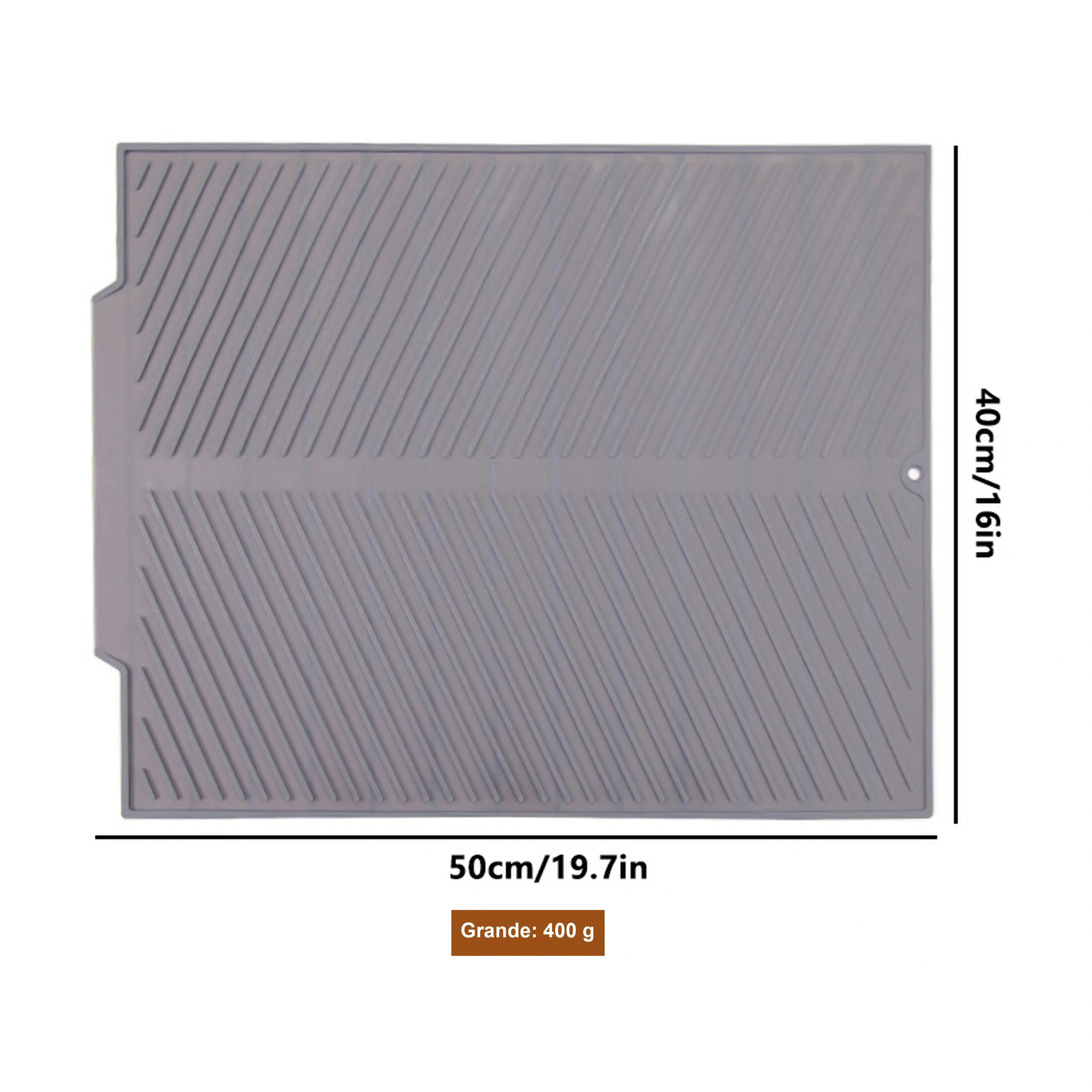 Alfombrilla Escurridora de Cocina de Silicona Gris