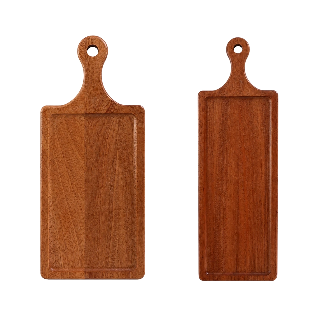 Tabla servir pizza madera acacia mango bandeja rectangular image 2
