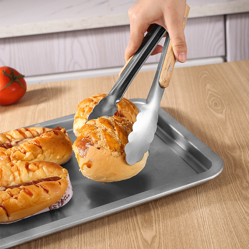 Pinza de Alimentos Multitamaño Haya + Acero 430 Color Madera