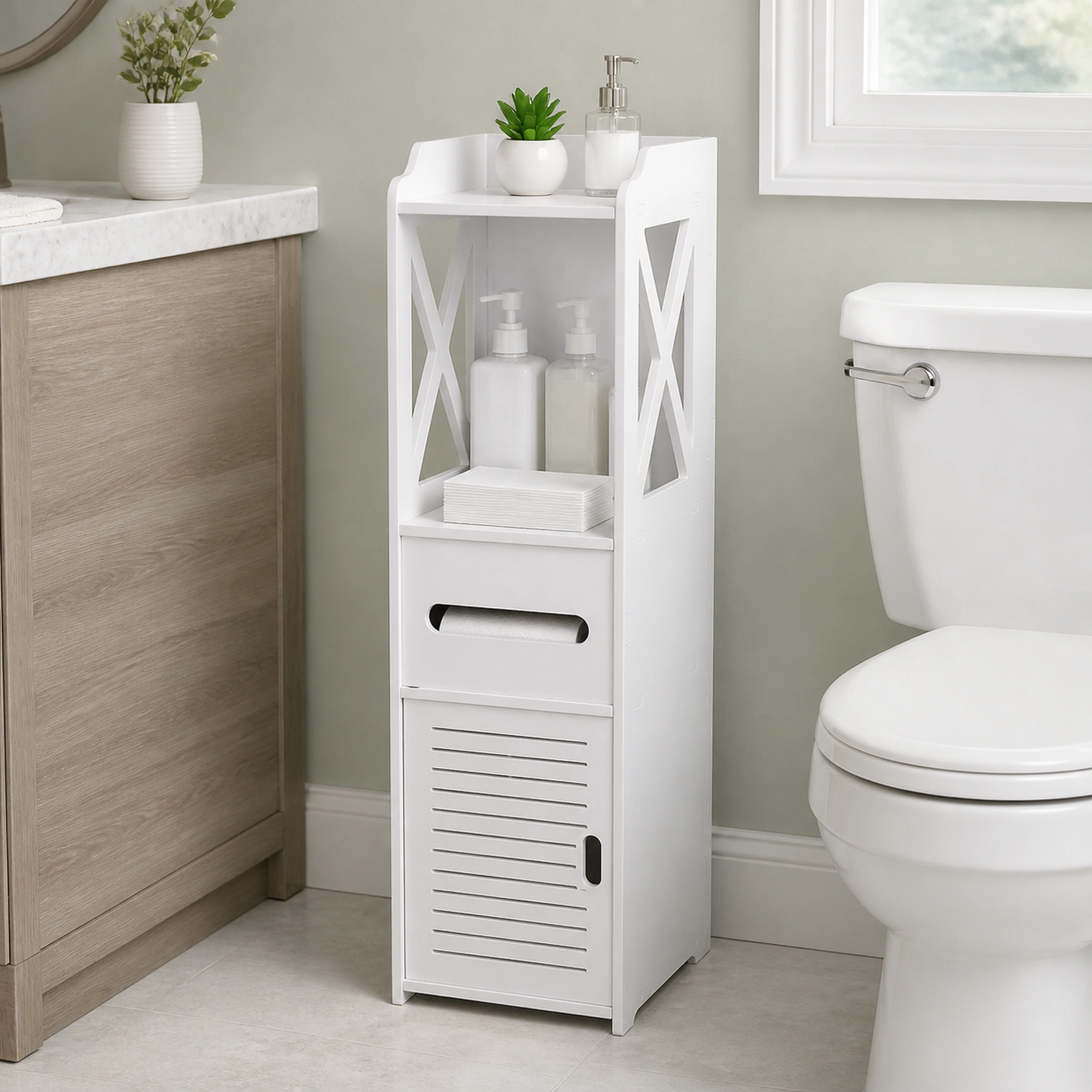 Estante de baño 18*20*80cm Tablero de espuma image 1