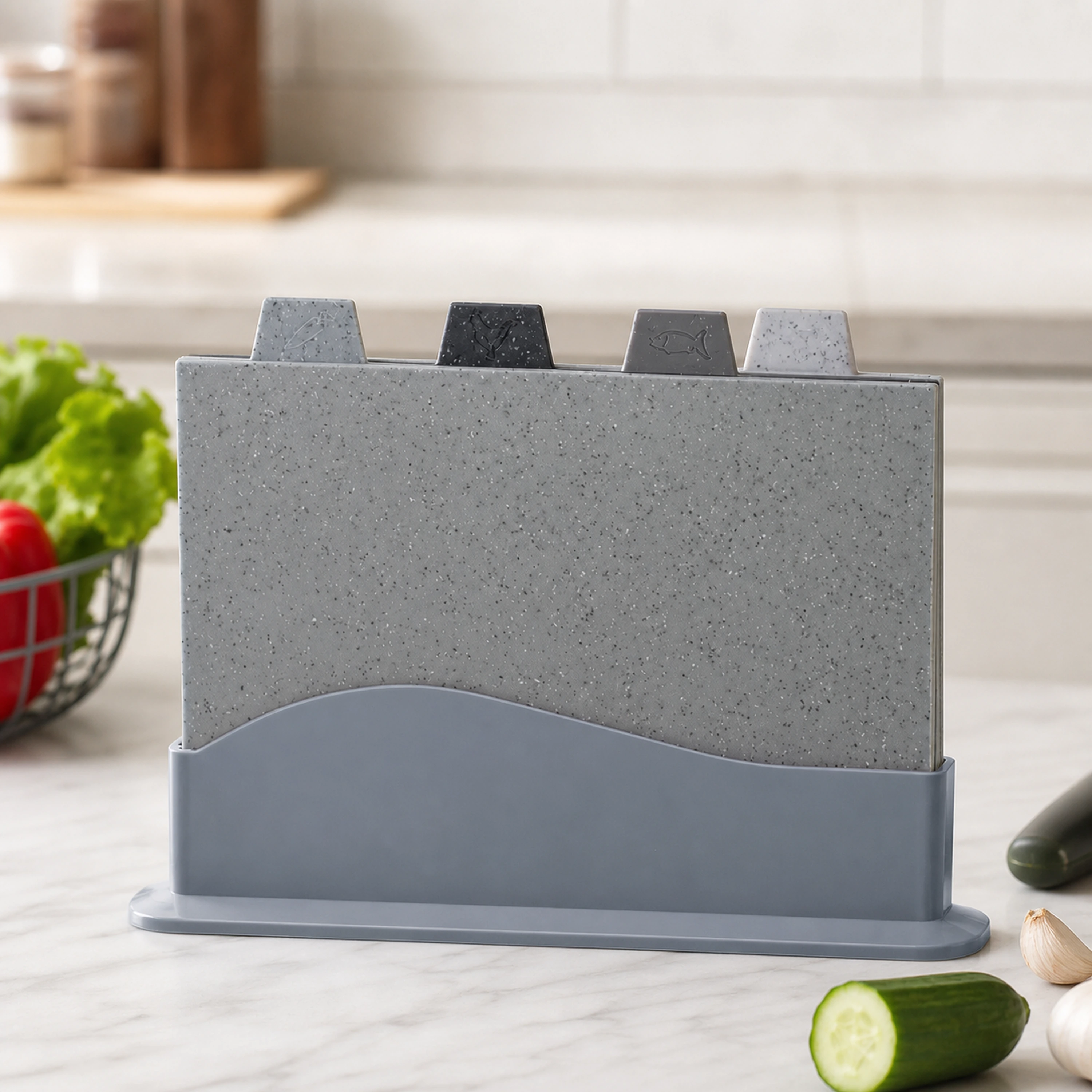 Tabla de Cortar para Preparar Alimentos de Plástico Gris image 1