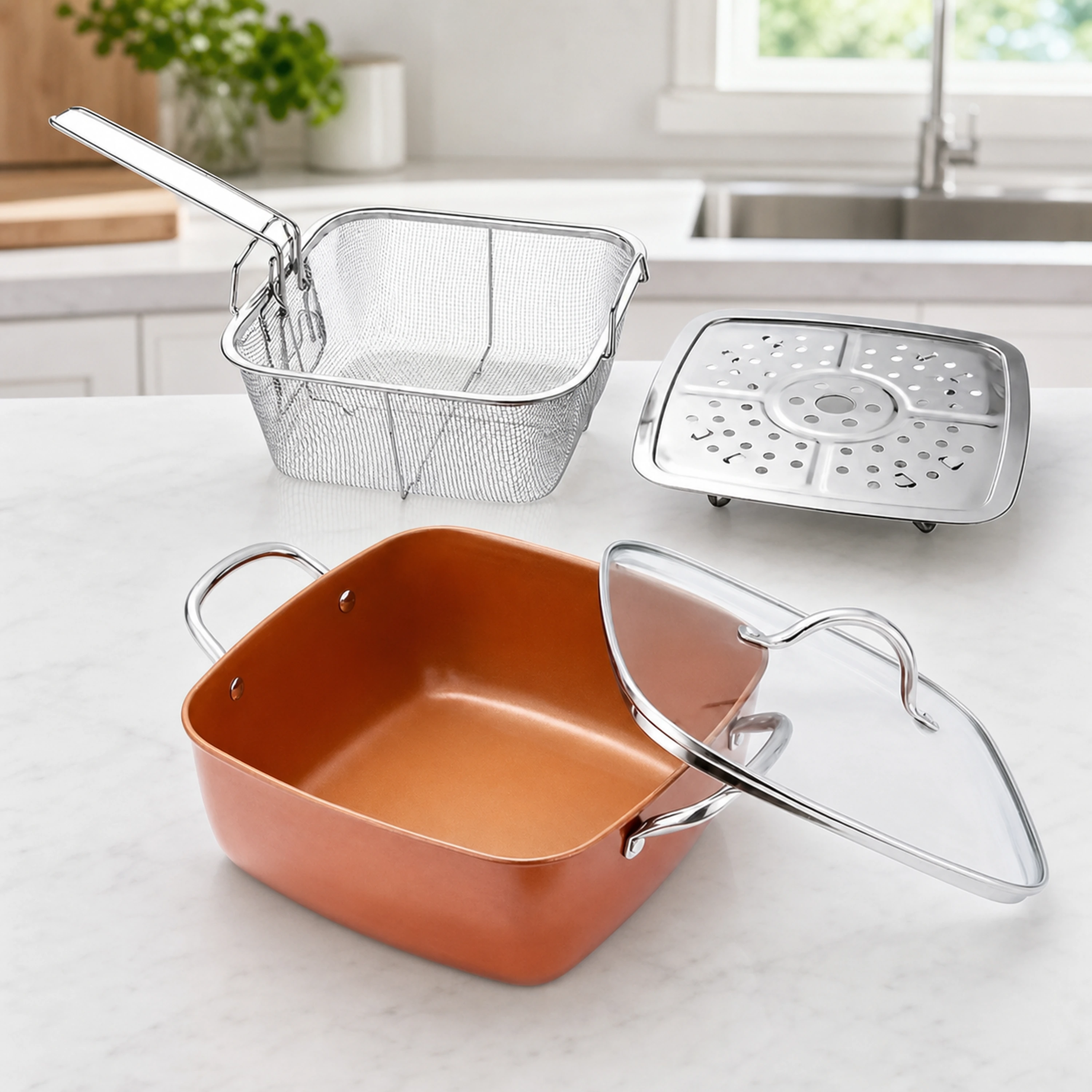 Sartén Antiadherente para Preparar Alimentos de Aluminio en Set
