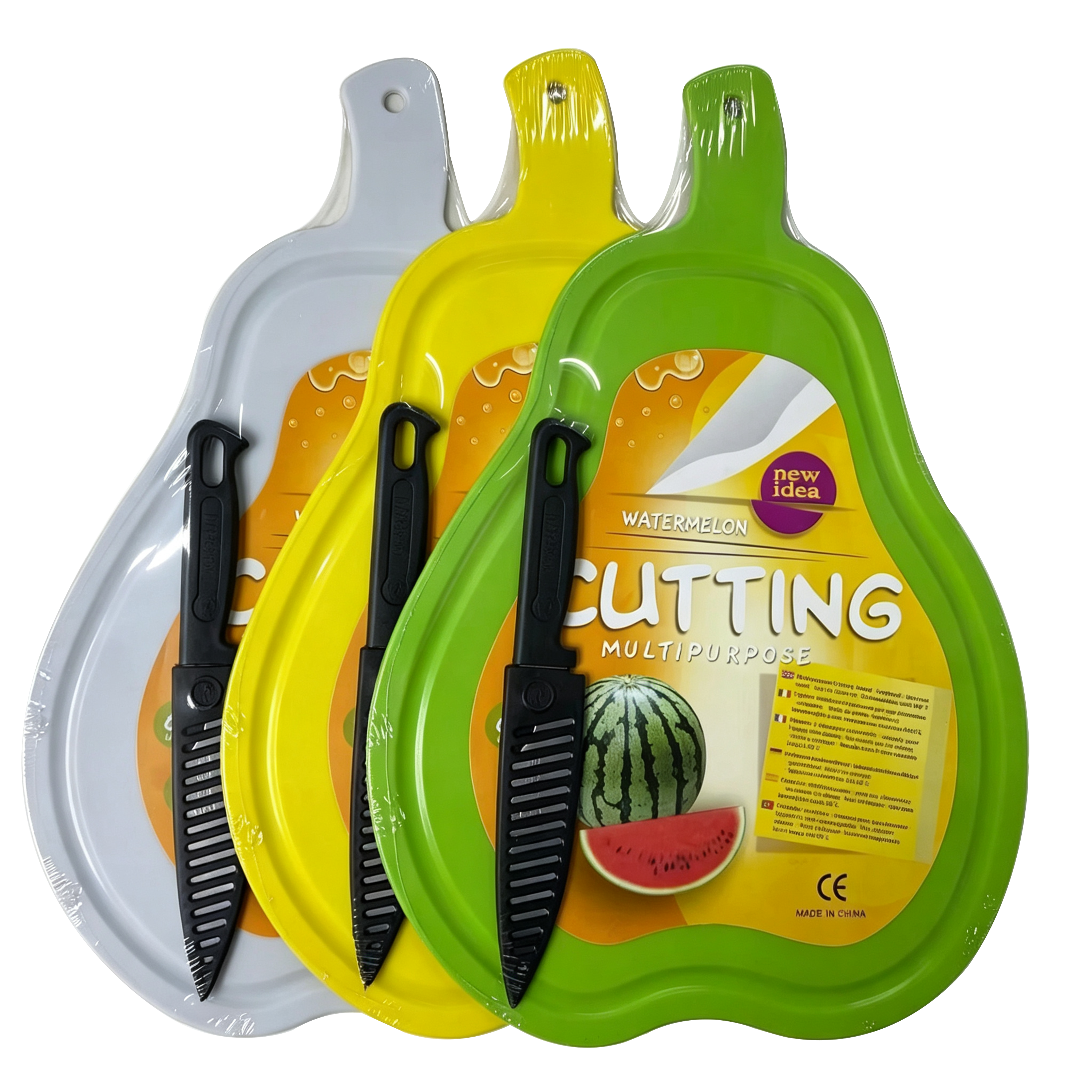 Tabla de Cortar de Plástico de Doble Cara con Forma de Fruta