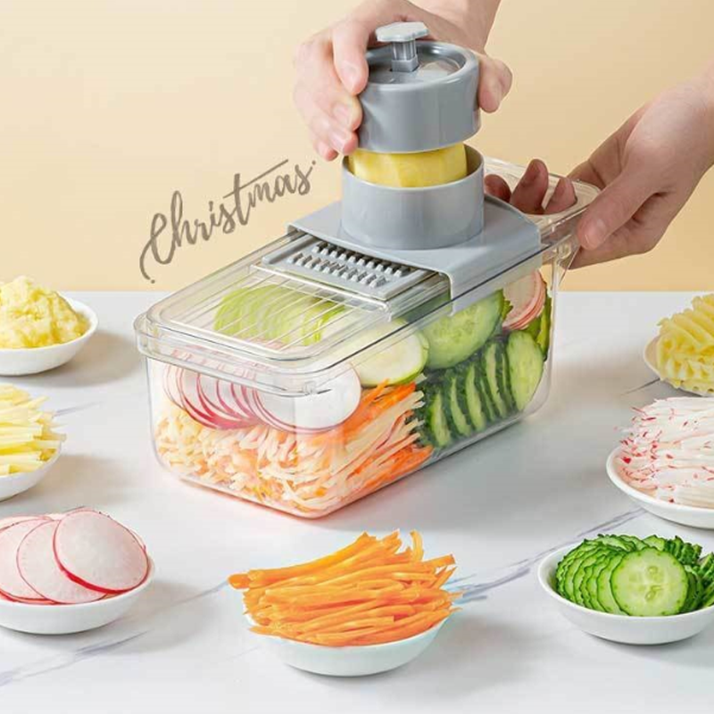Rallador de Verduras Multi-función con Protector de Manos