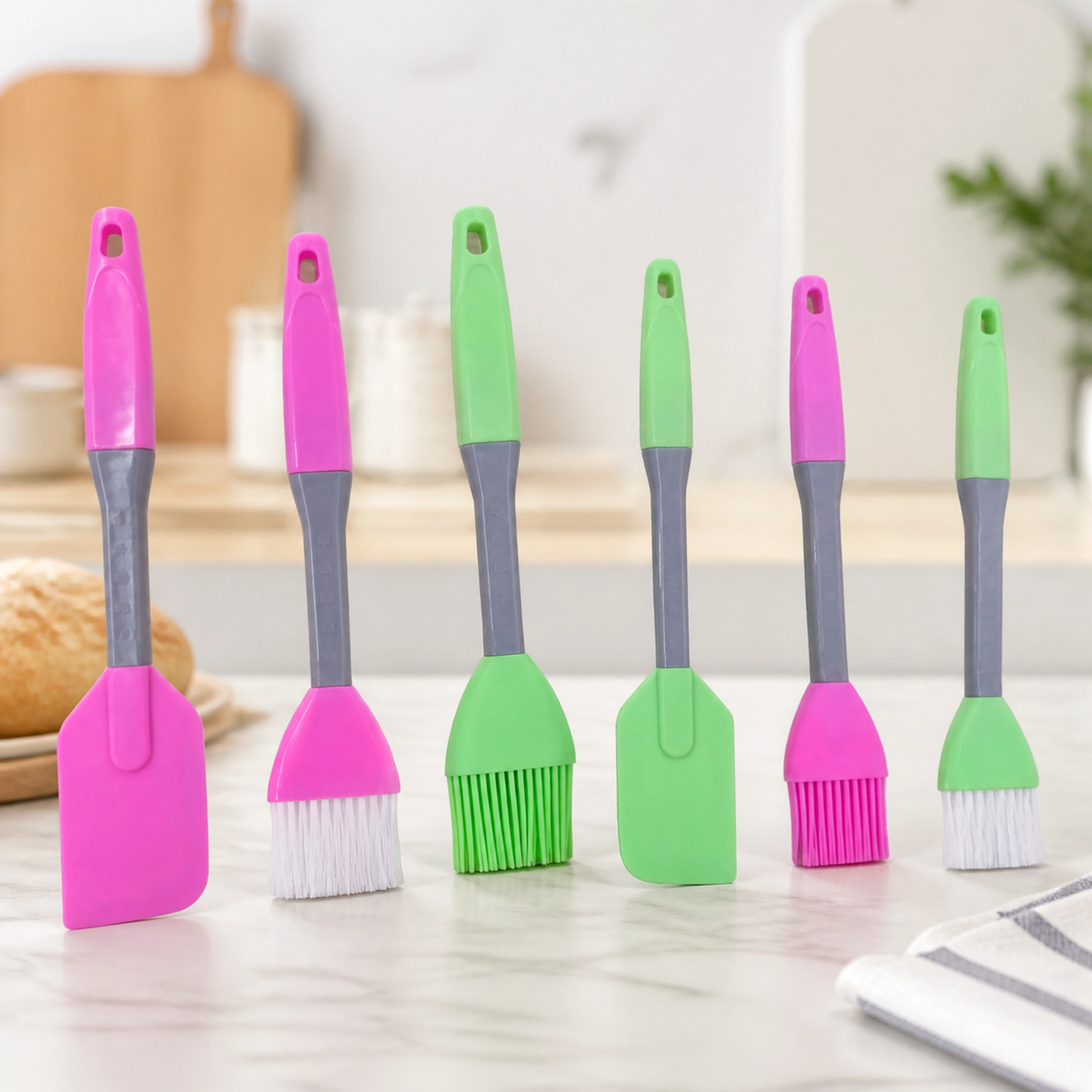Brocha silicona resistente calor BBQ repostería profesional, set de 2