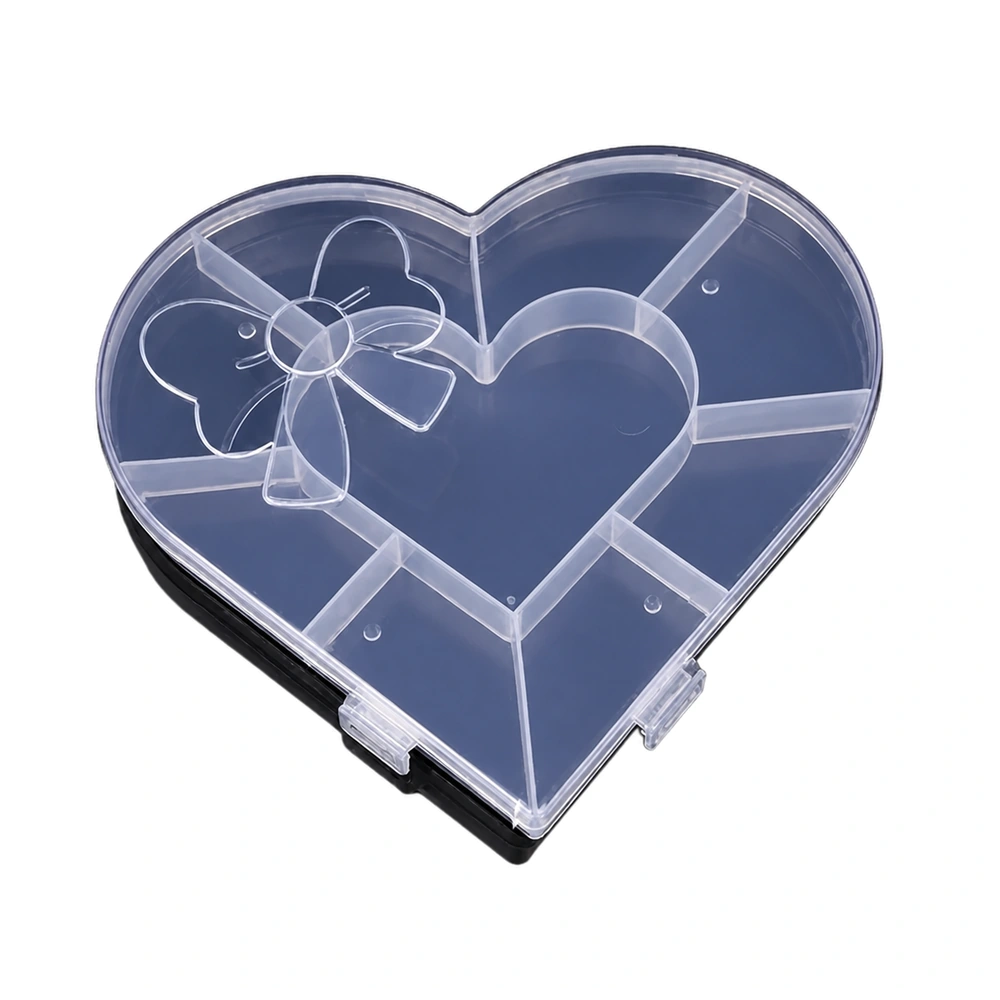 Caja de almacenamiento de plástico 16×15×1.8 cm con forma de corazón para joyas