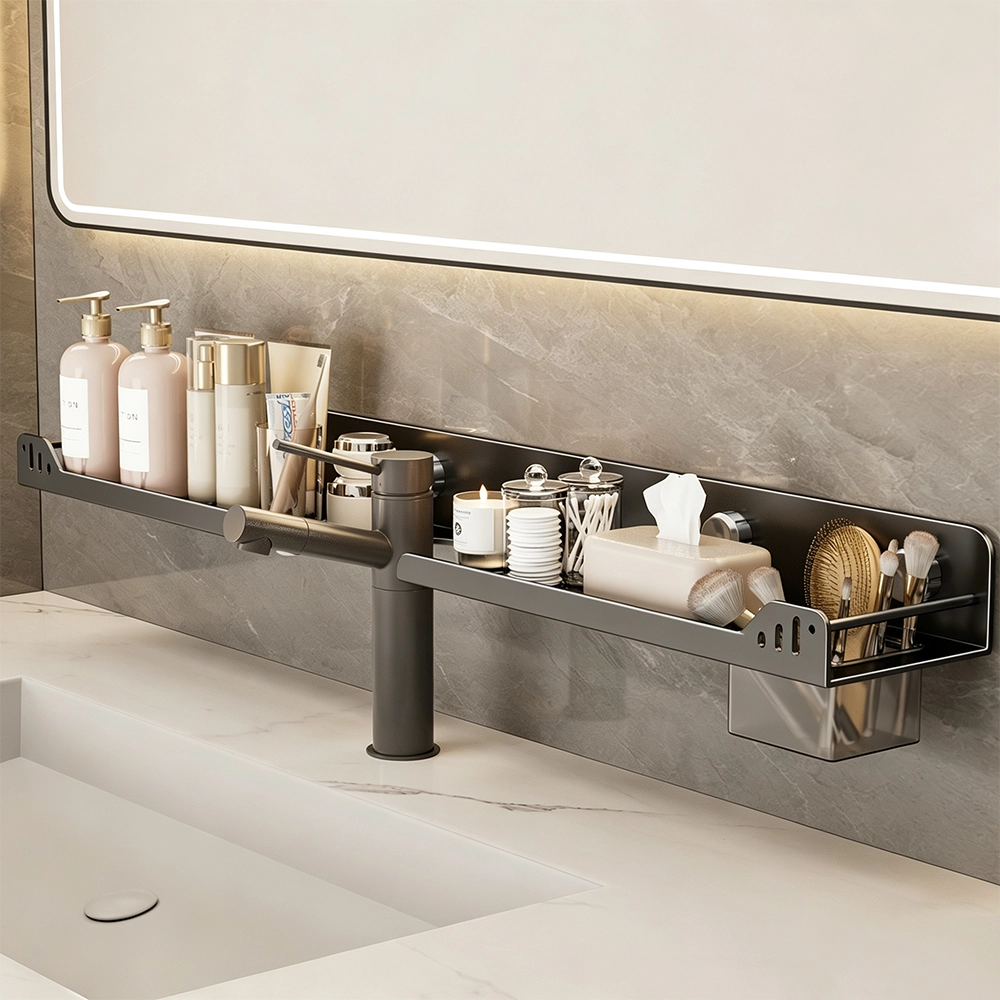 Organizador para Fregadero de Acero al Carbono Gris Mate / Blanco image 1