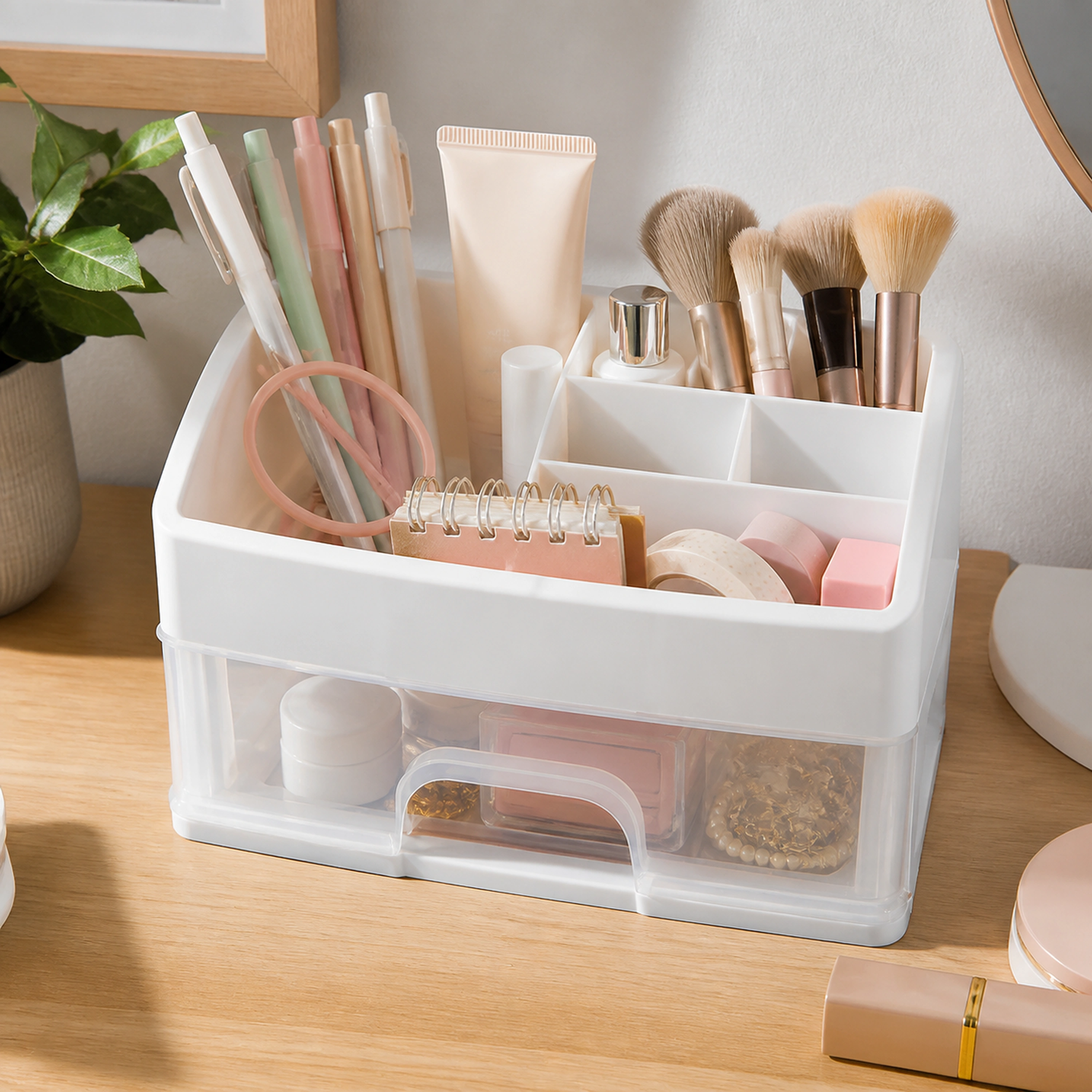 Organizador de maquillaje 23.5*17*13.5cm 1 capa Plástico image 1