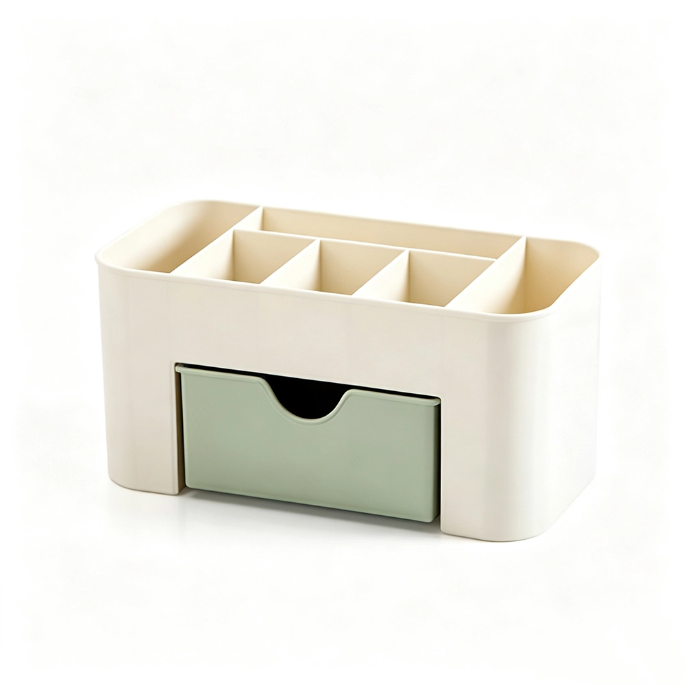 Caja organizadora 20.5x10x8.5cm de plástico color verde claro