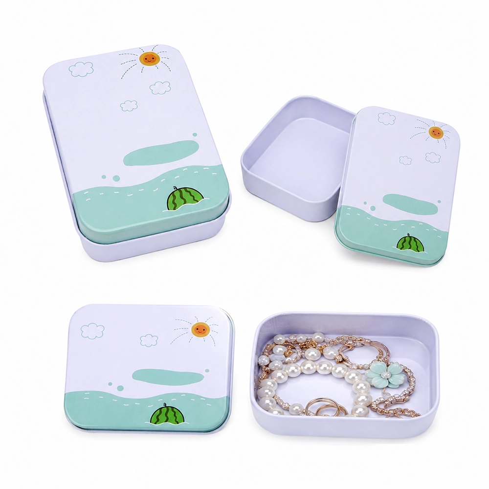Caja de Almacenamiento 9*6.5*2.5cm Hojalata Verde