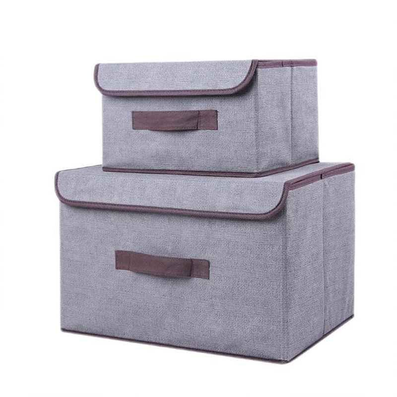 Cesto organizador 37x28x12cm de poliéster color gris