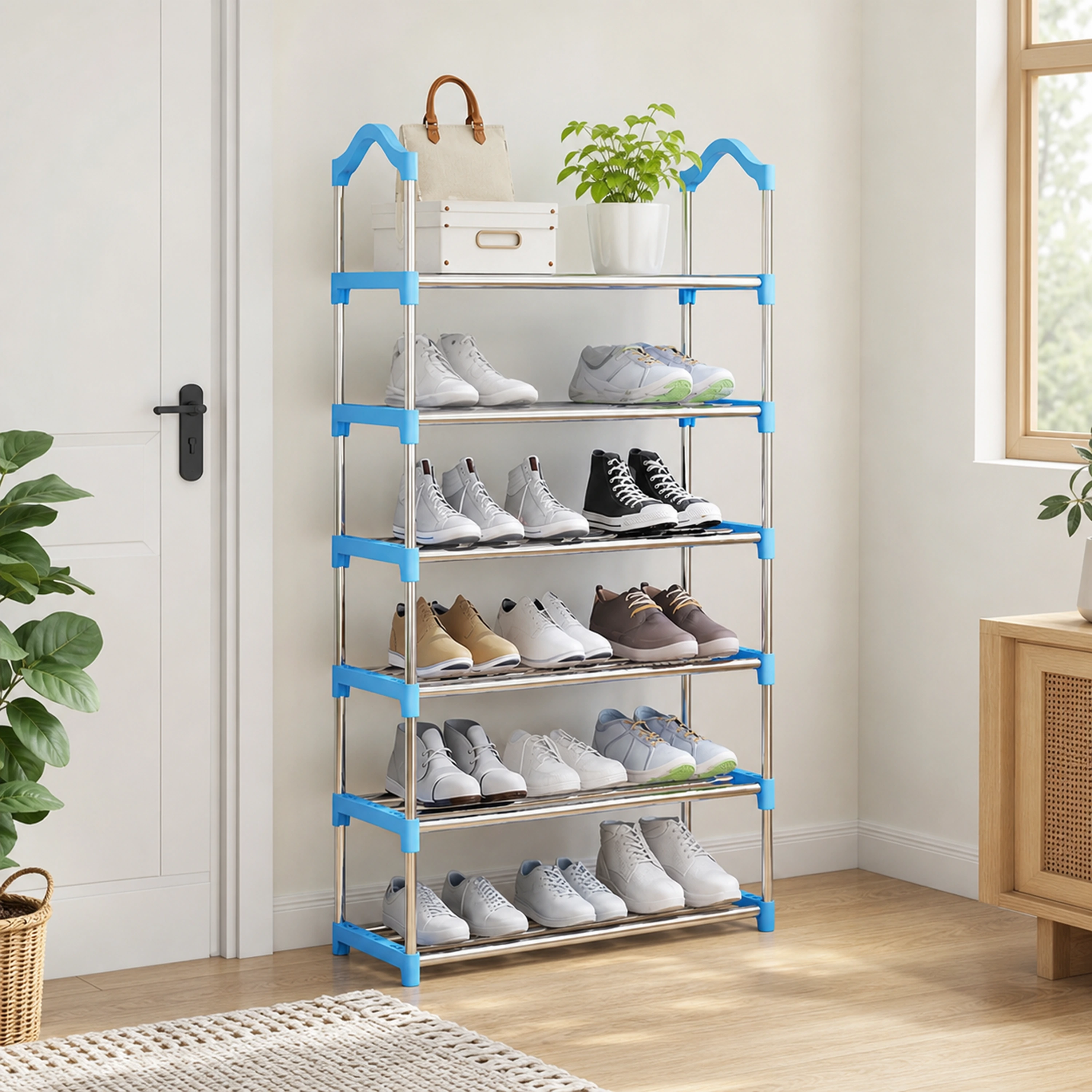 Organizador de zapatos 55*26*113cm Hierro+Tela impermeable image 1