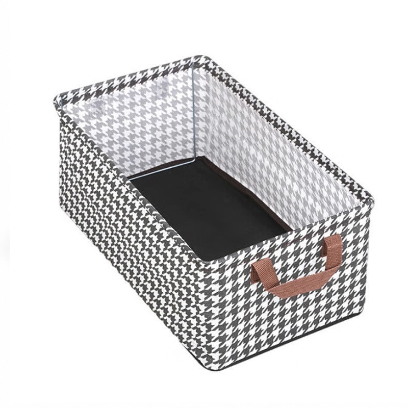 Cesto organizador 20x44x30cm de hierro con base con estructura de acero estilo pata de gallo