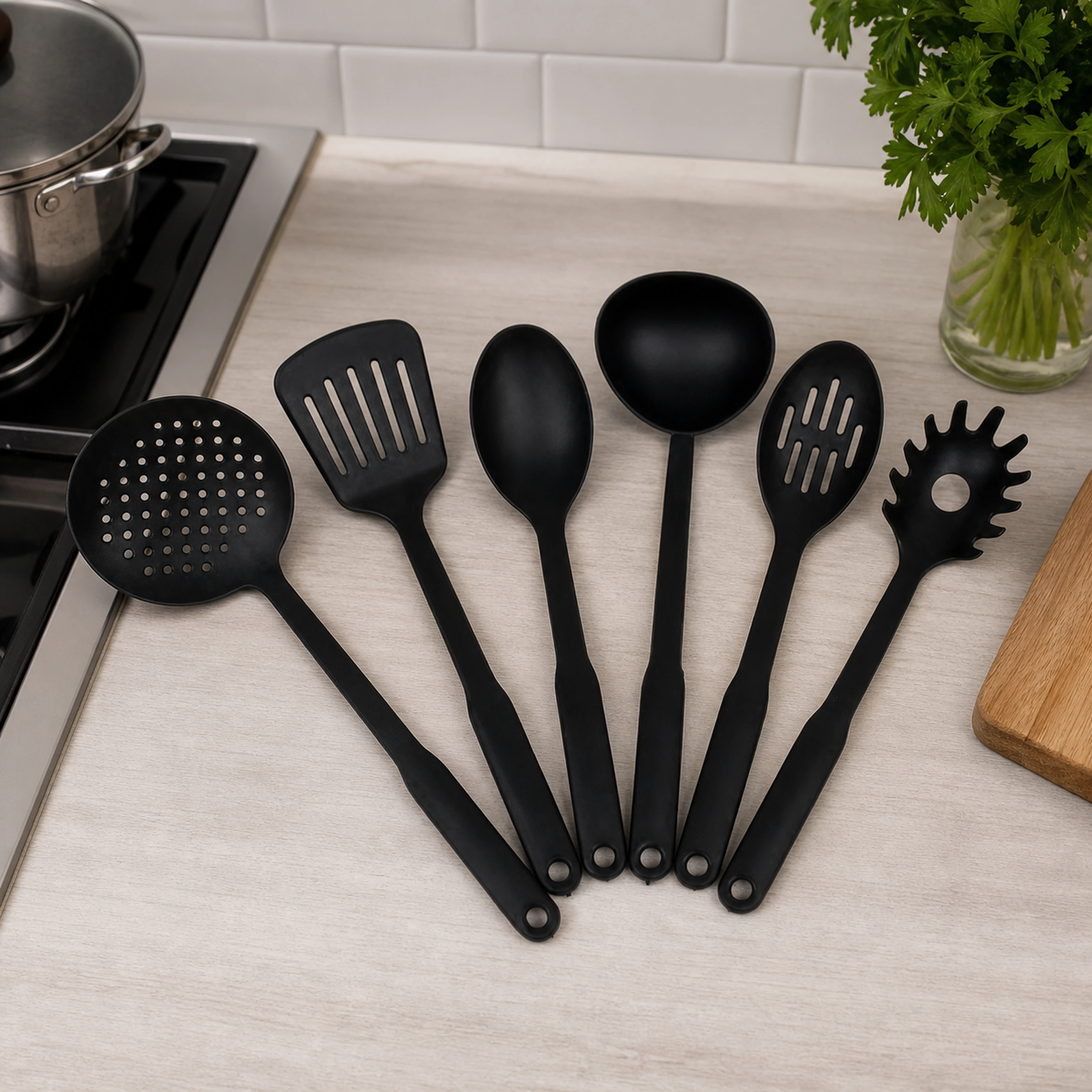 Set utensilios cocina nailon resistente calor 6 piezas image 1