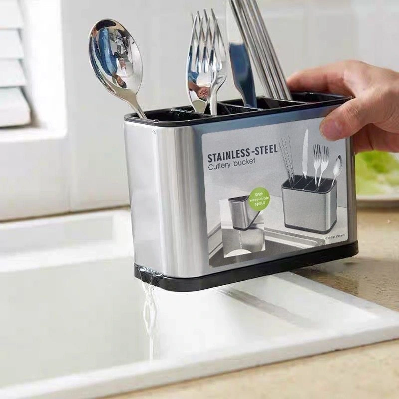 Organizador de cubiertos 18×13×7.5 cm de acero inoxidable para cocina image 1