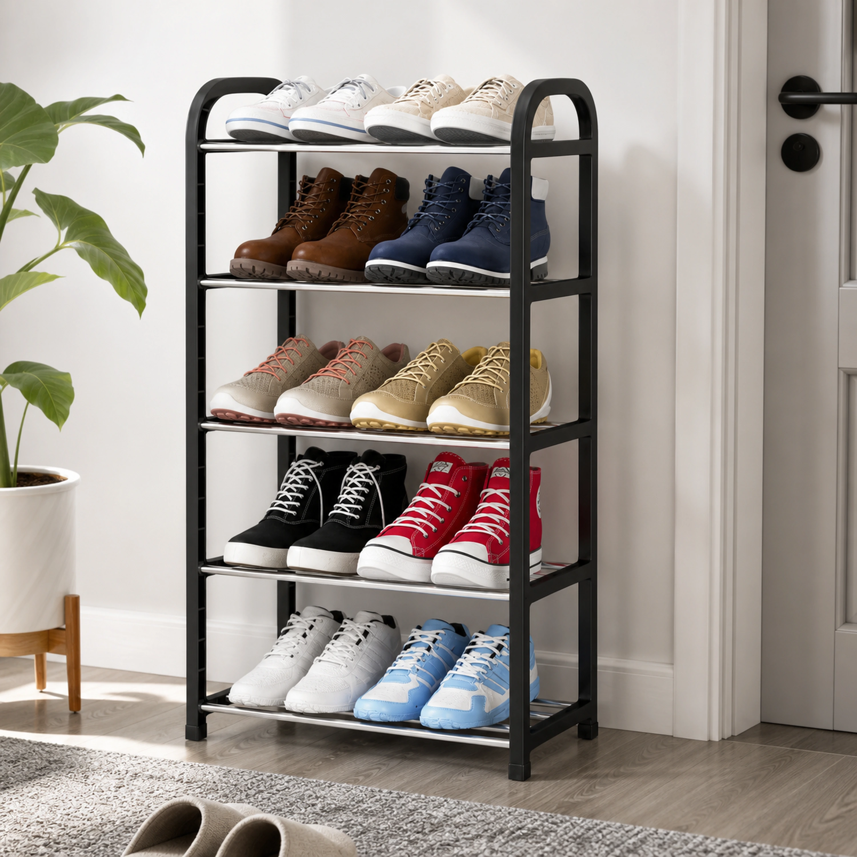 Organizador de zapatos 41*19*68cm Metal+Plástico Negro image 1