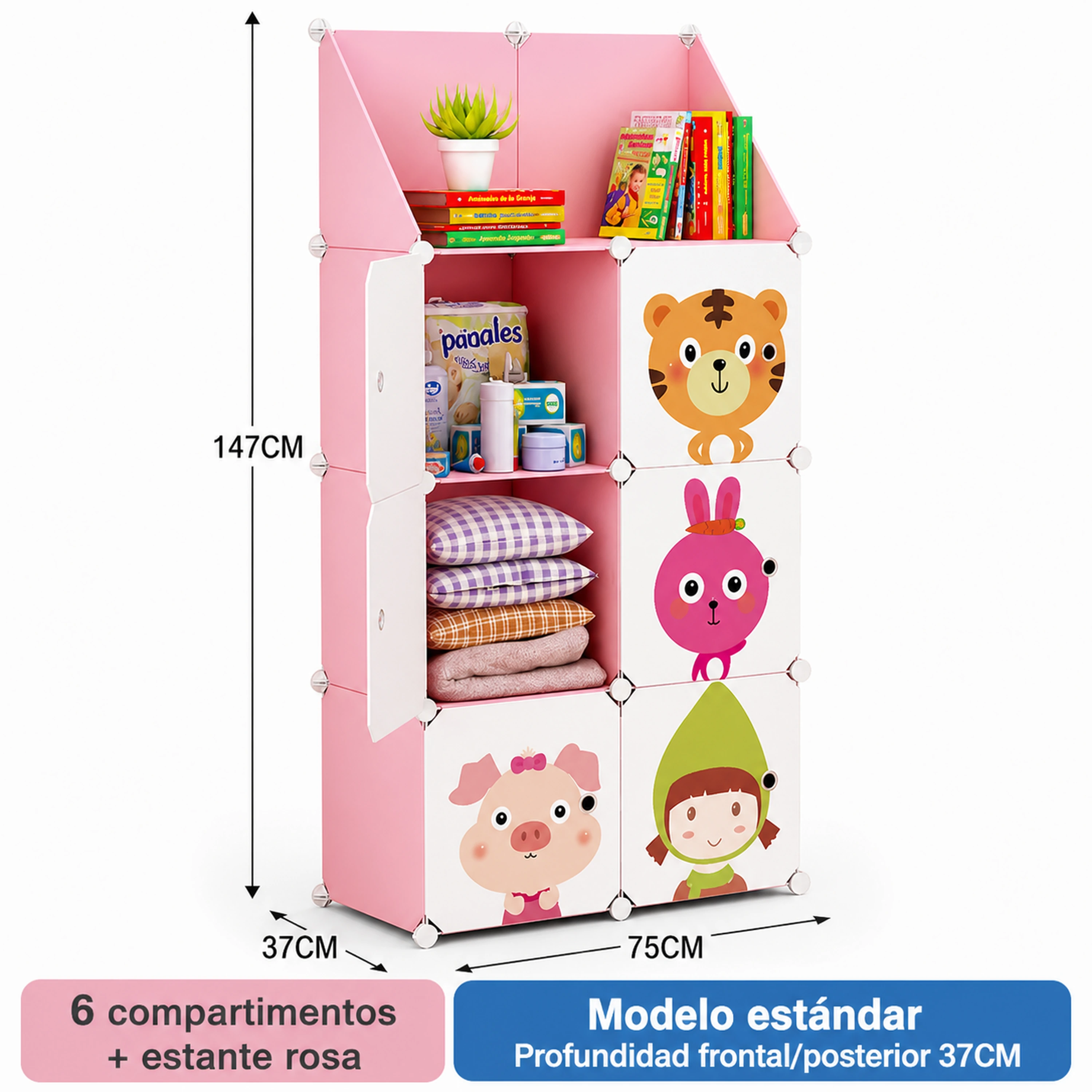 Closet portátil 37*75*147cm Plástico