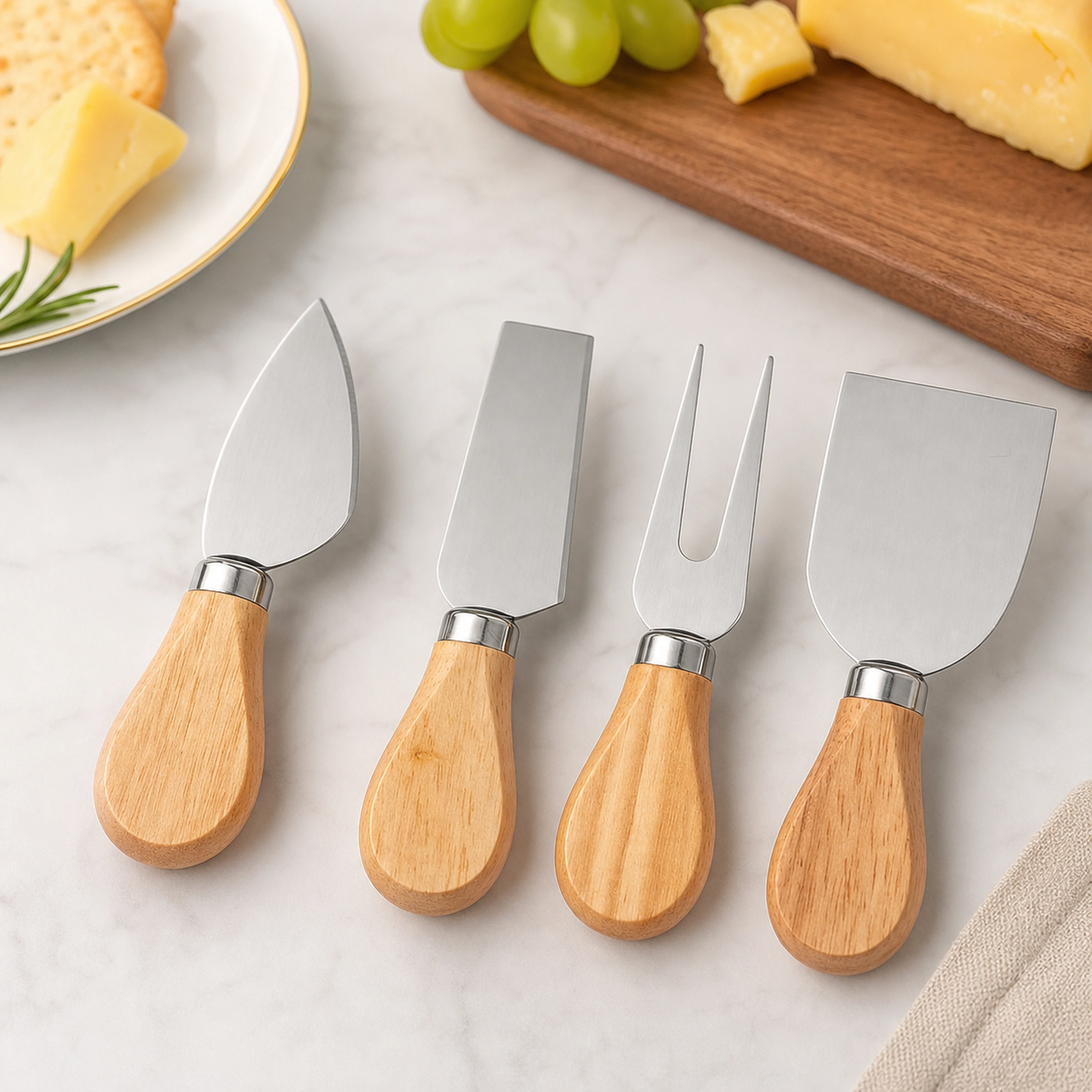 Set de Herramientas de Cocina para Comedor de Roble y Acero