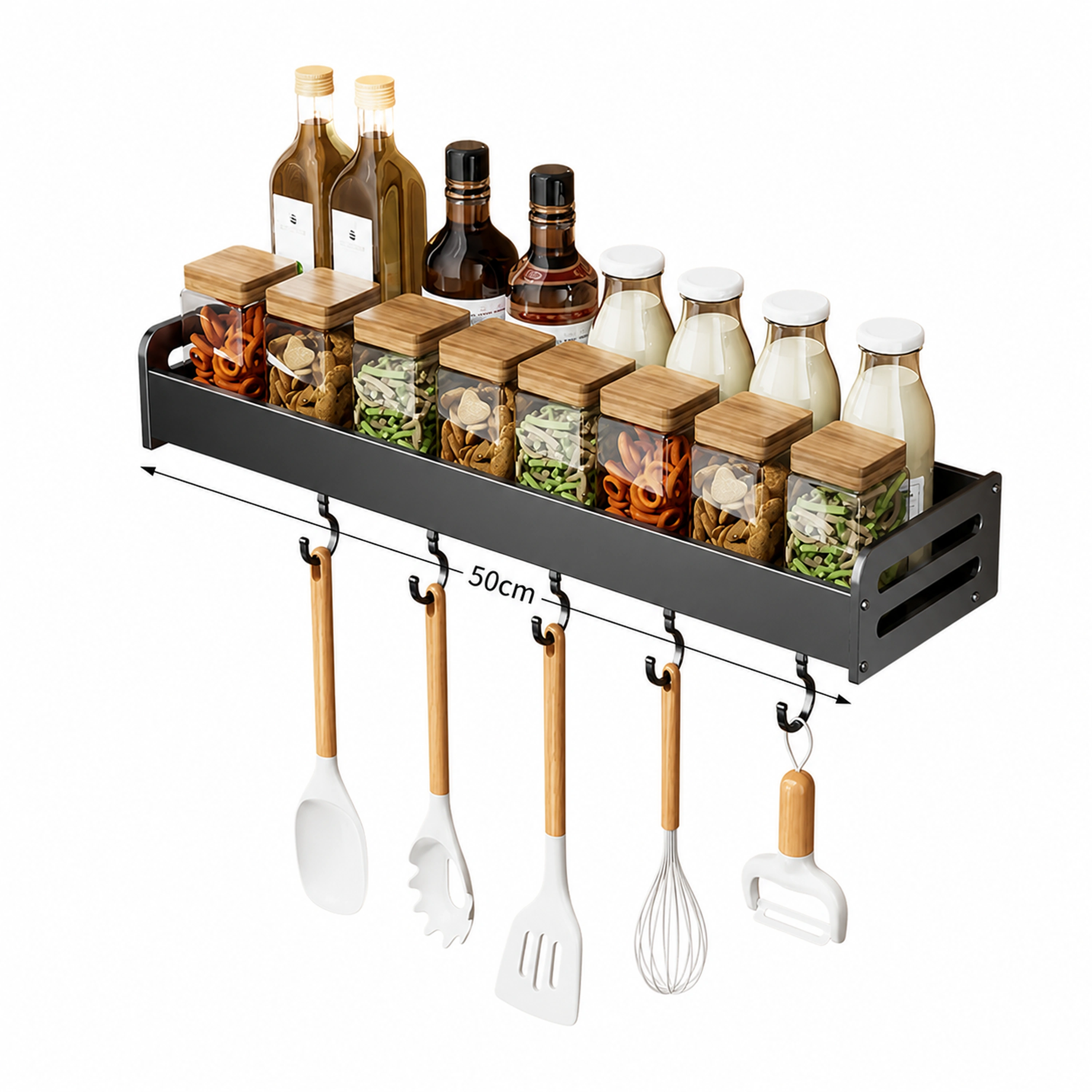 Organizador de Cocina de Aluminio Gris 50*12.5*5.5cm