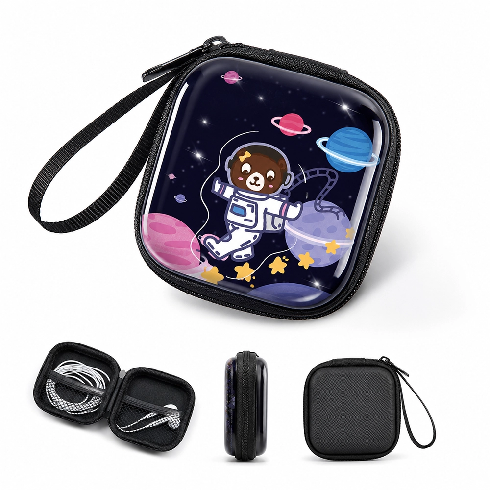 Monedero 7*7*3cm Hojalata + Poliéster Negro image 1