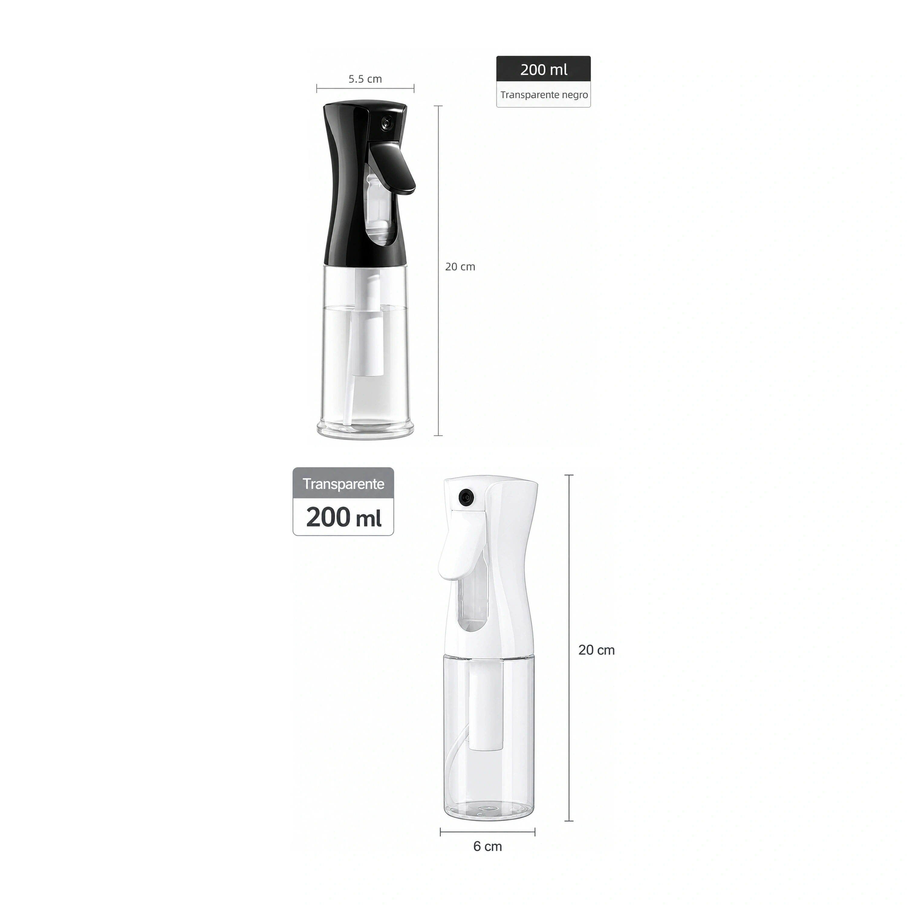 Botella spray niebla fina continua cabello jardín 220ml
