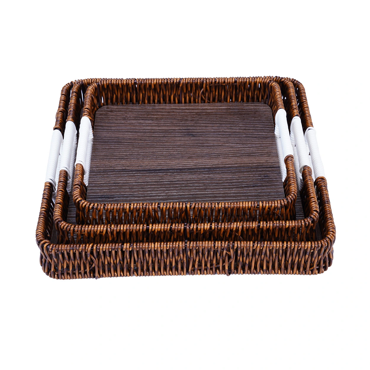 Cesta de bambú tejida set de 3 piezas para escritorio