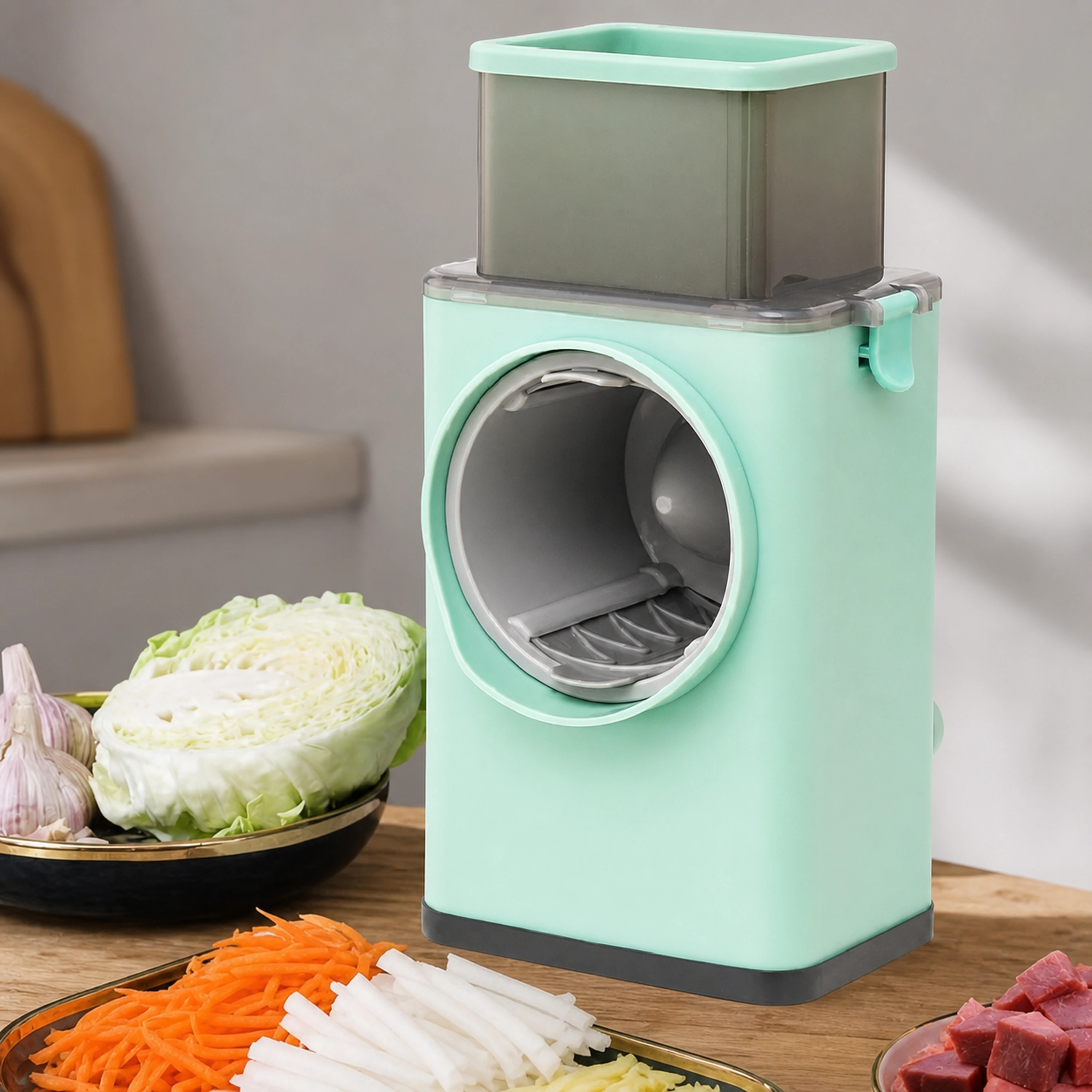 Cortador de Verduras para Preparar Alimentos de Plástico Verde