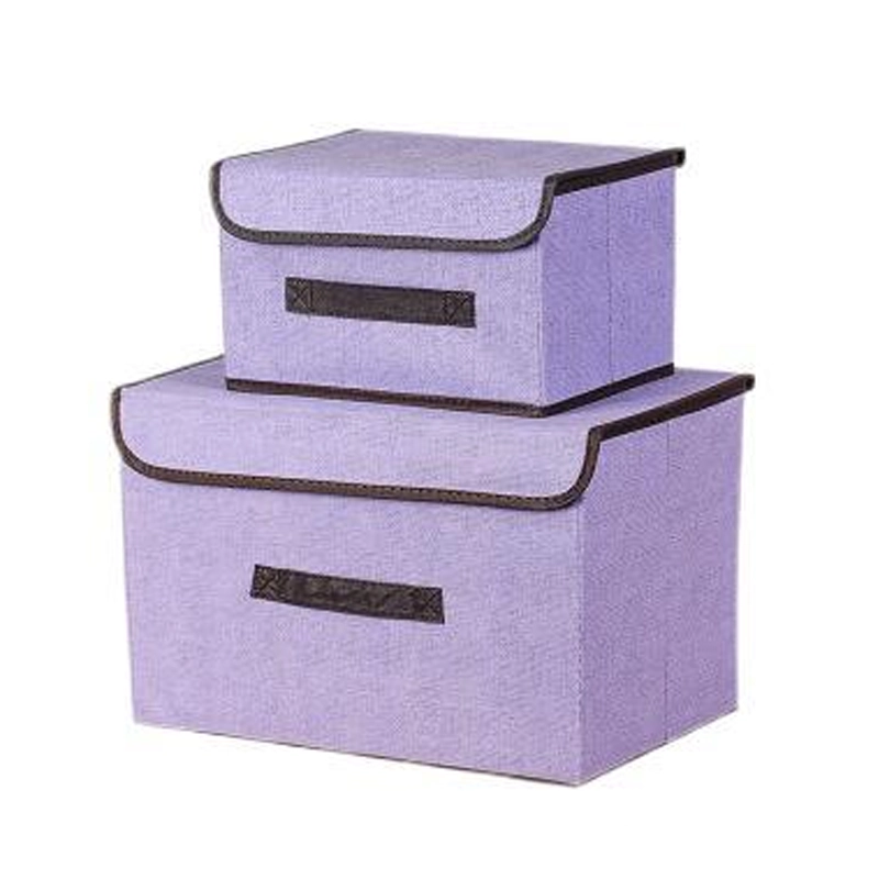 Cesto organizador 37x28x12cm de poliéster color morado