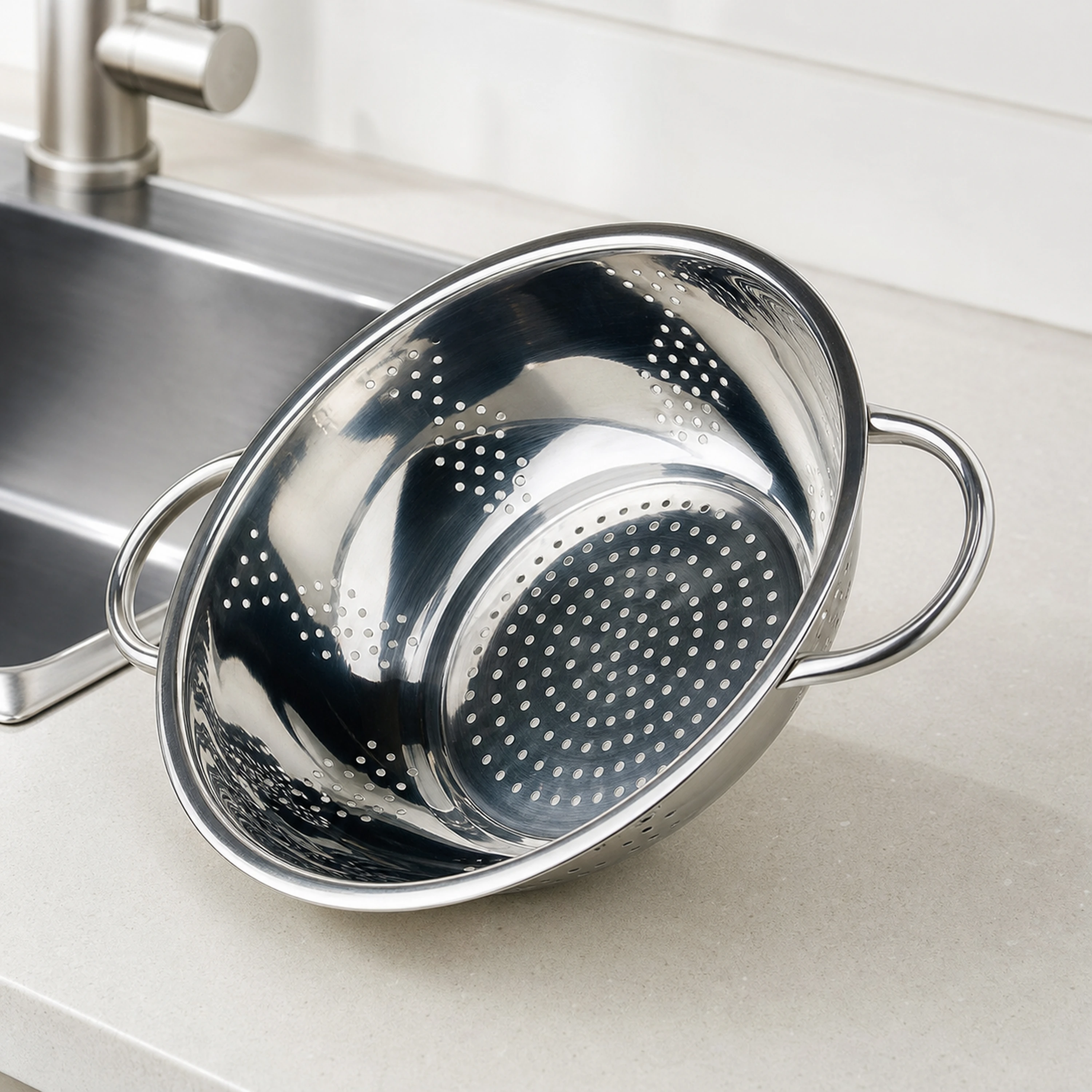 Colador Escurridor de Cocina de Acero Inoxidable 201 Natural