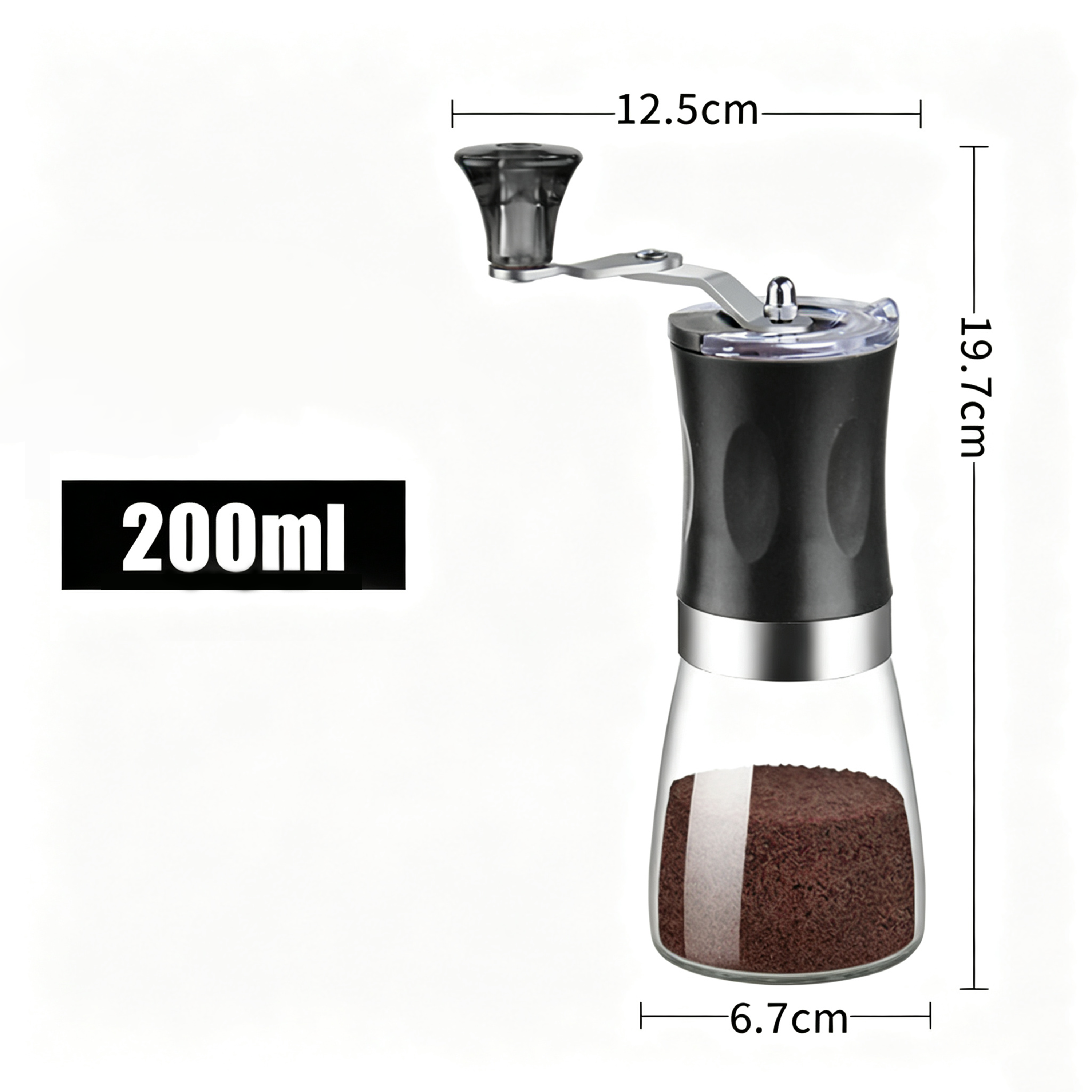 Molinillo de Pimienta de Vidrio Borosilicato con Tapa Hermética