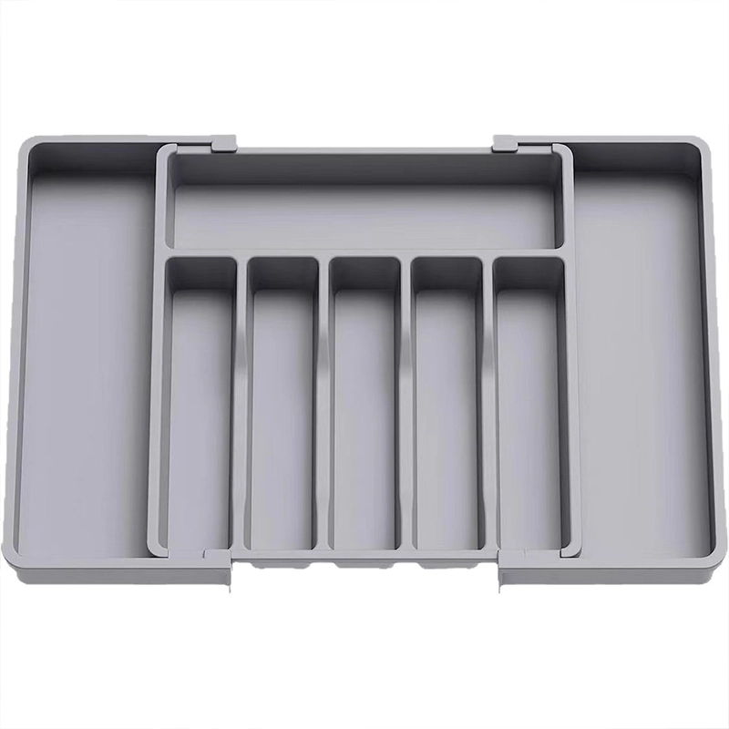 Caja Organizadora para Cubiertos en Cajón 56.5*37.5cm Extensible Plástico Gris image 2