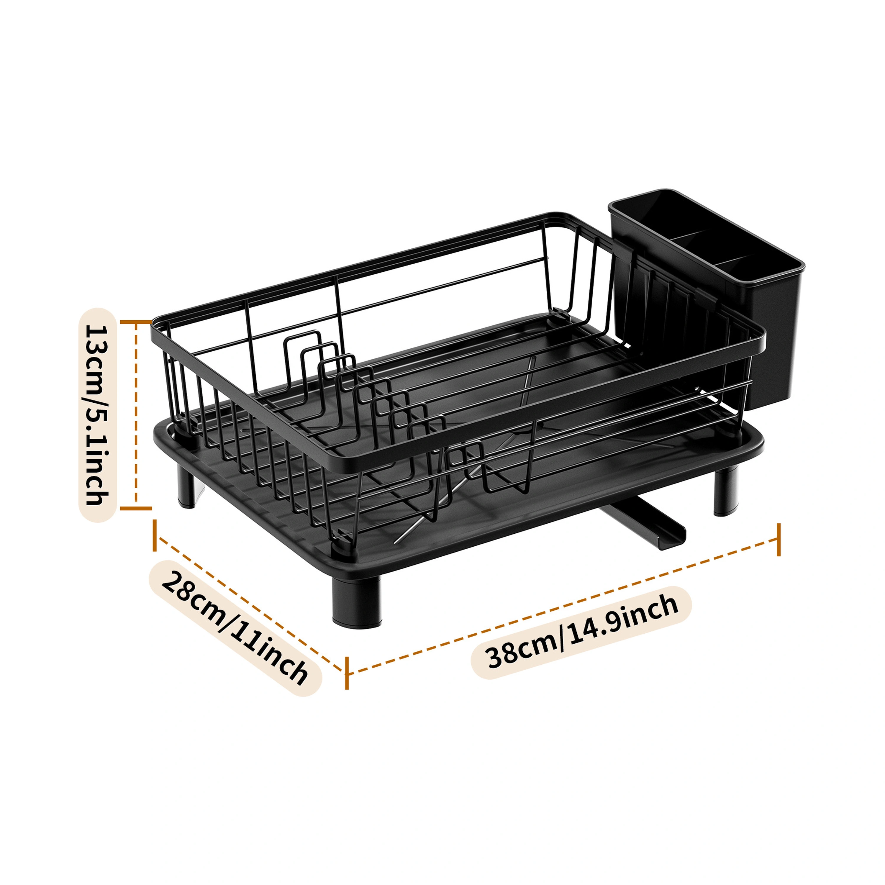 Estante Organizador de Cocina de Hierro Negro 17 x 28 x 38 cm