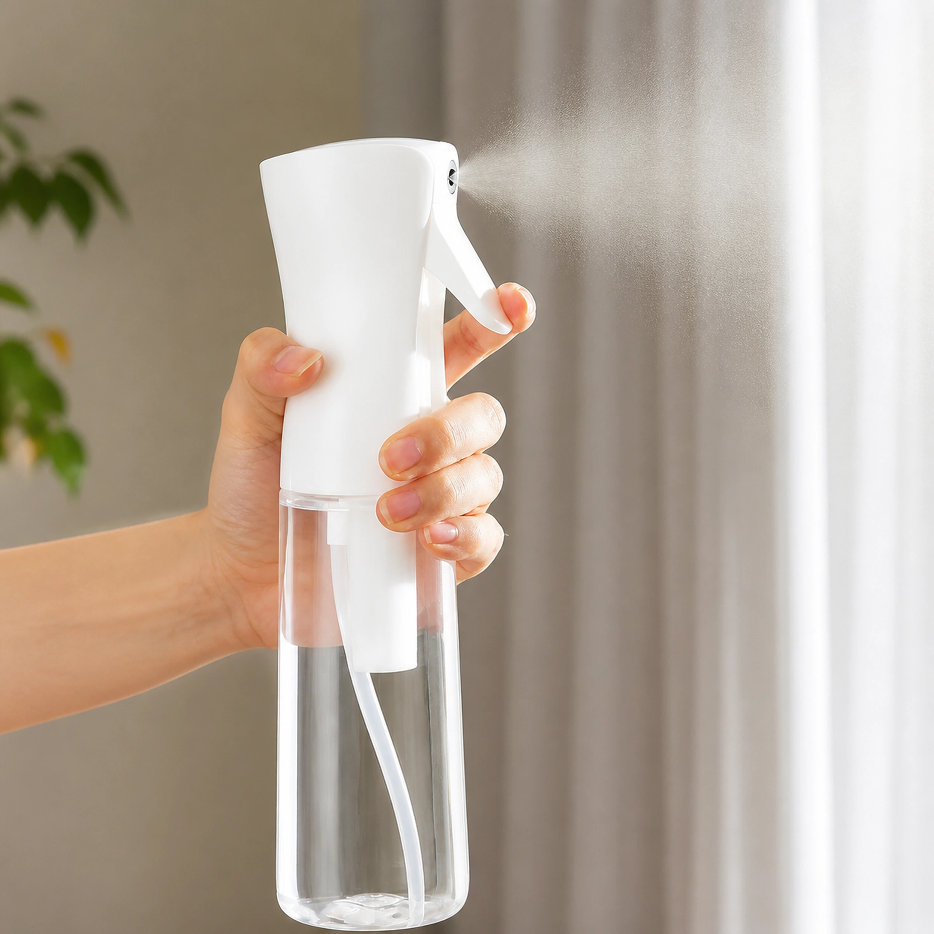 Botella spray niebla fina continua cabello jardín 220ml