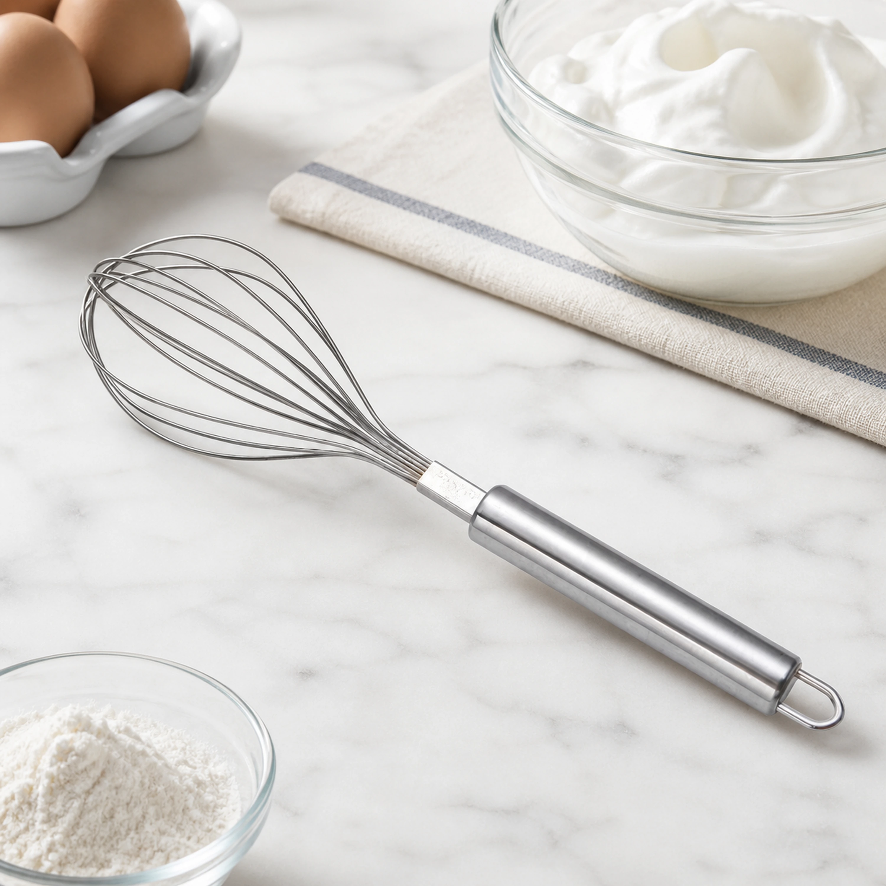 Set utensilios cocina acero inoxidable mango redondo 7 piezas