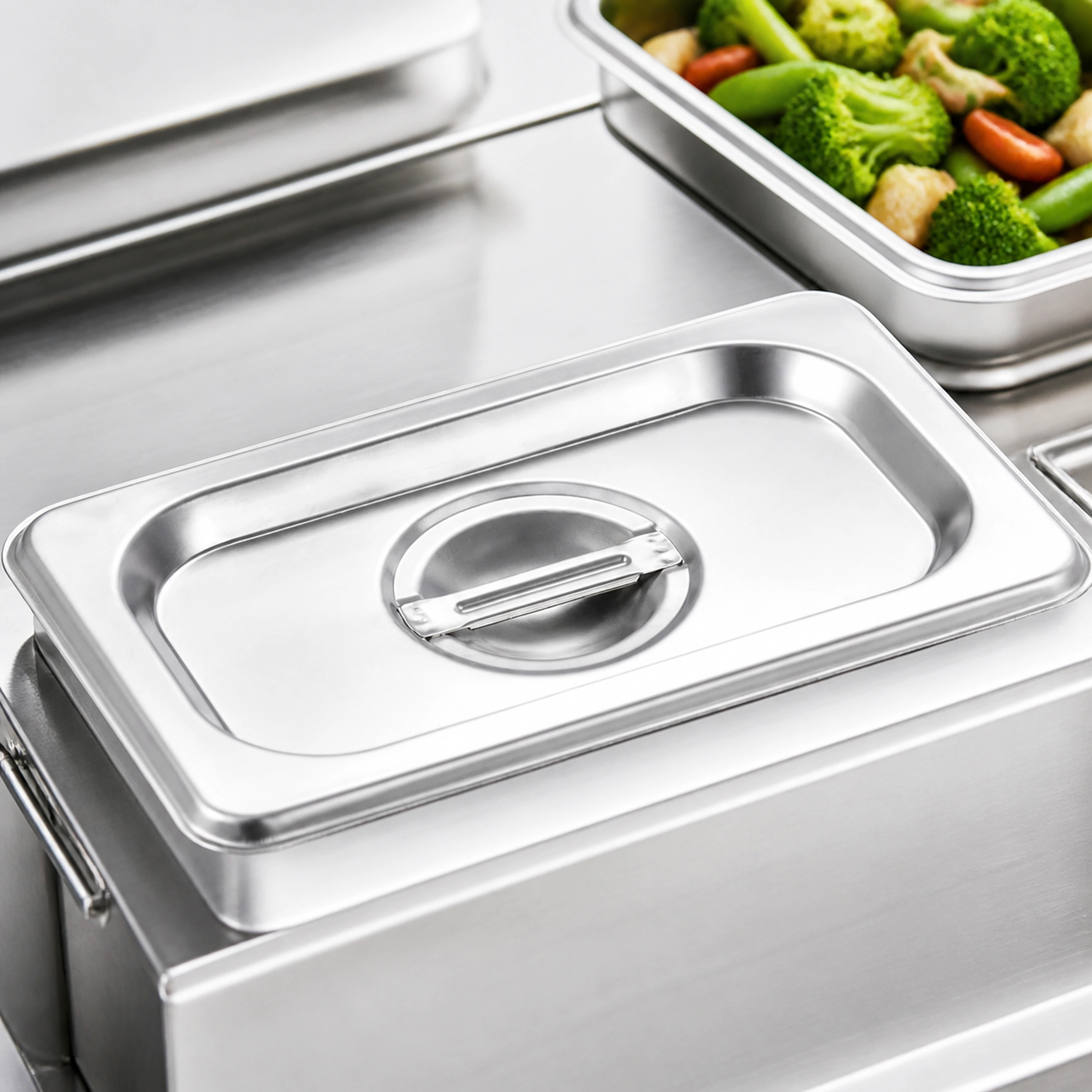 Contenedor gastronorm acero inoxidable con tapa buffet image 1