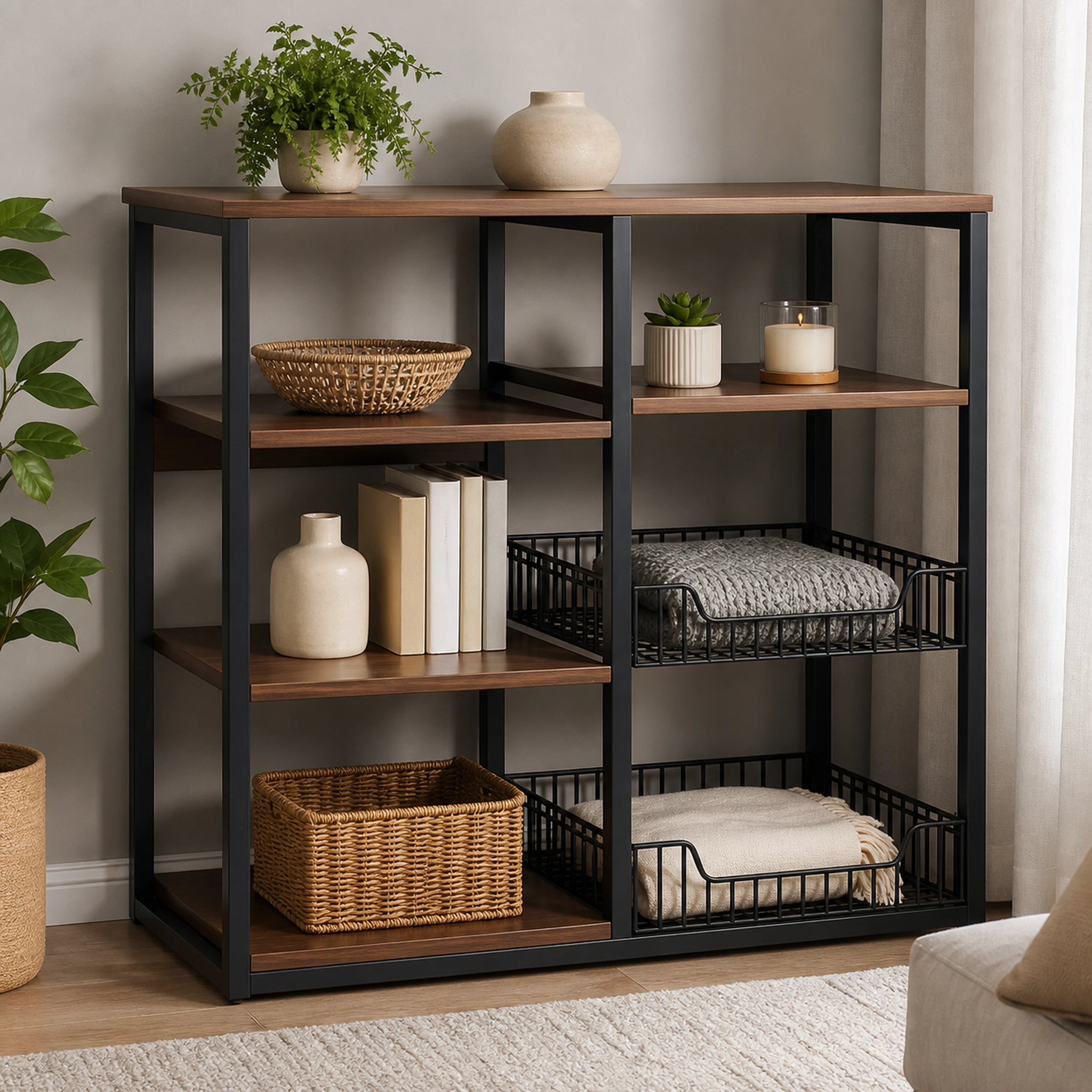 Organizador 80/101cm de Tablero de Densidad/MDF+Hierro