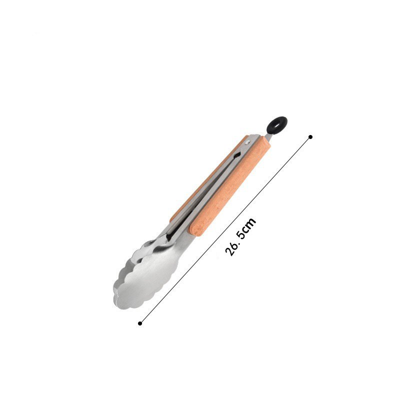 Pinza de Alimentos Multitamaño Haya + Acero 430 Color Madera