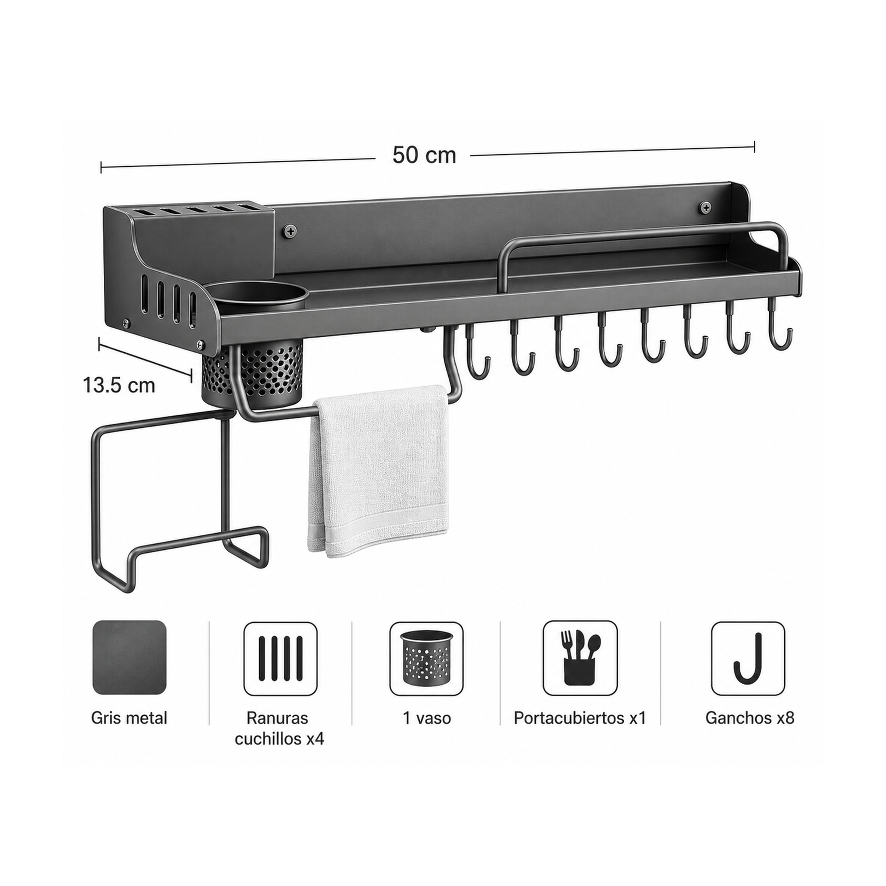 Organizador de Cocina de Aluminio Varios Colores