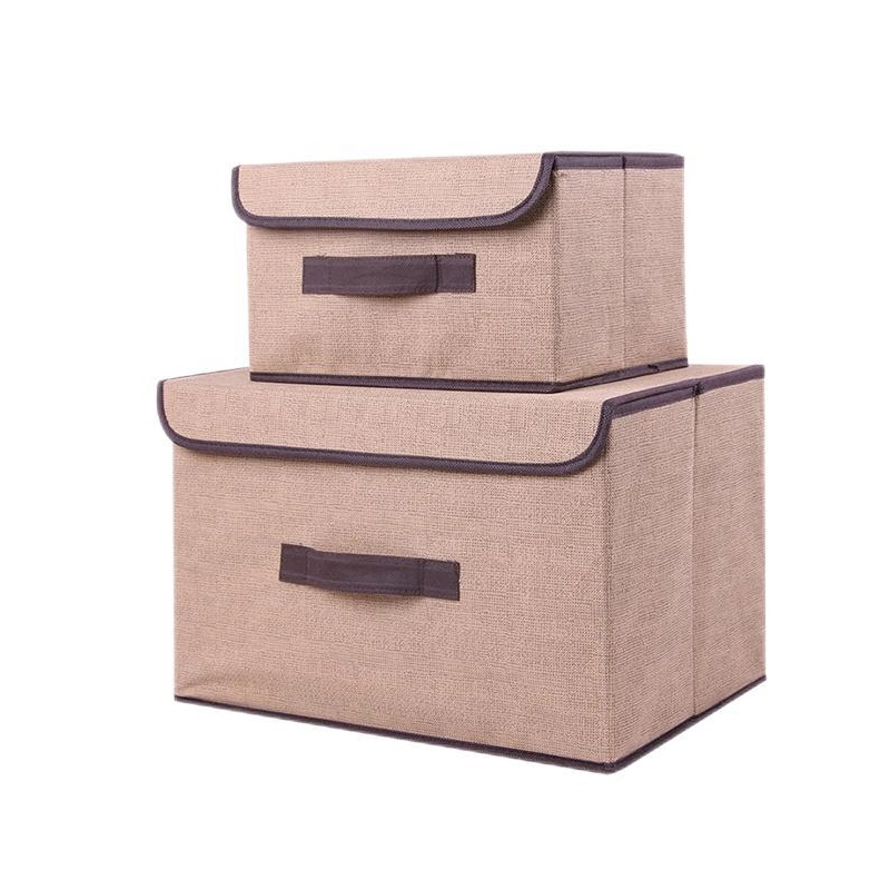 Cesto organizador 37x28x12cm de poliéster color amarillo claro