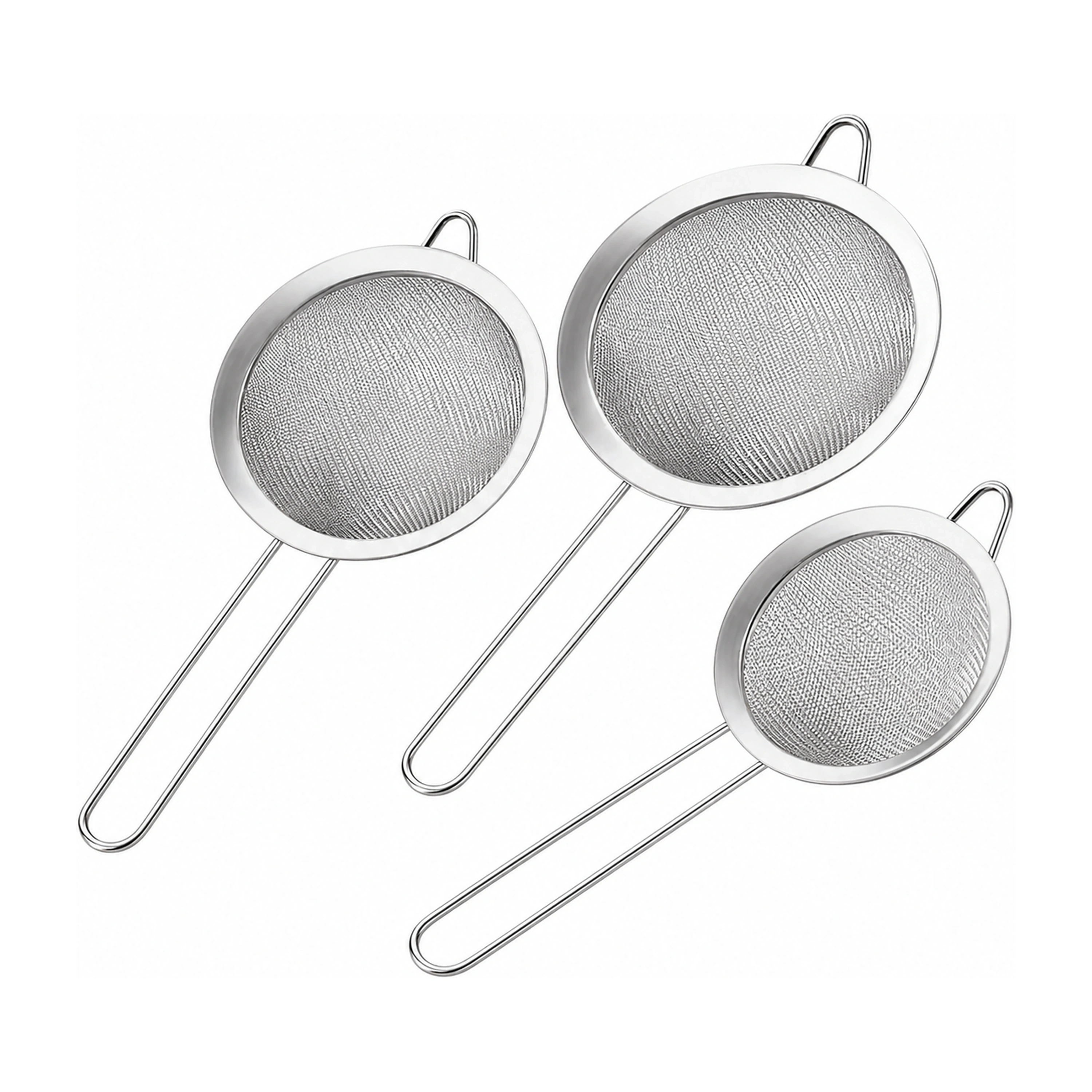 Colador acero inoxidable malla fina freidora sopa cocina 3 piezas image 2