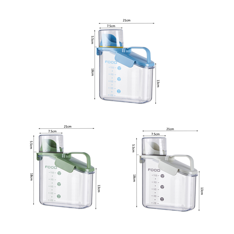 Cubo de Almacenamiento de Granos 1.6L PS + PP + Silicona Hermético Surtido