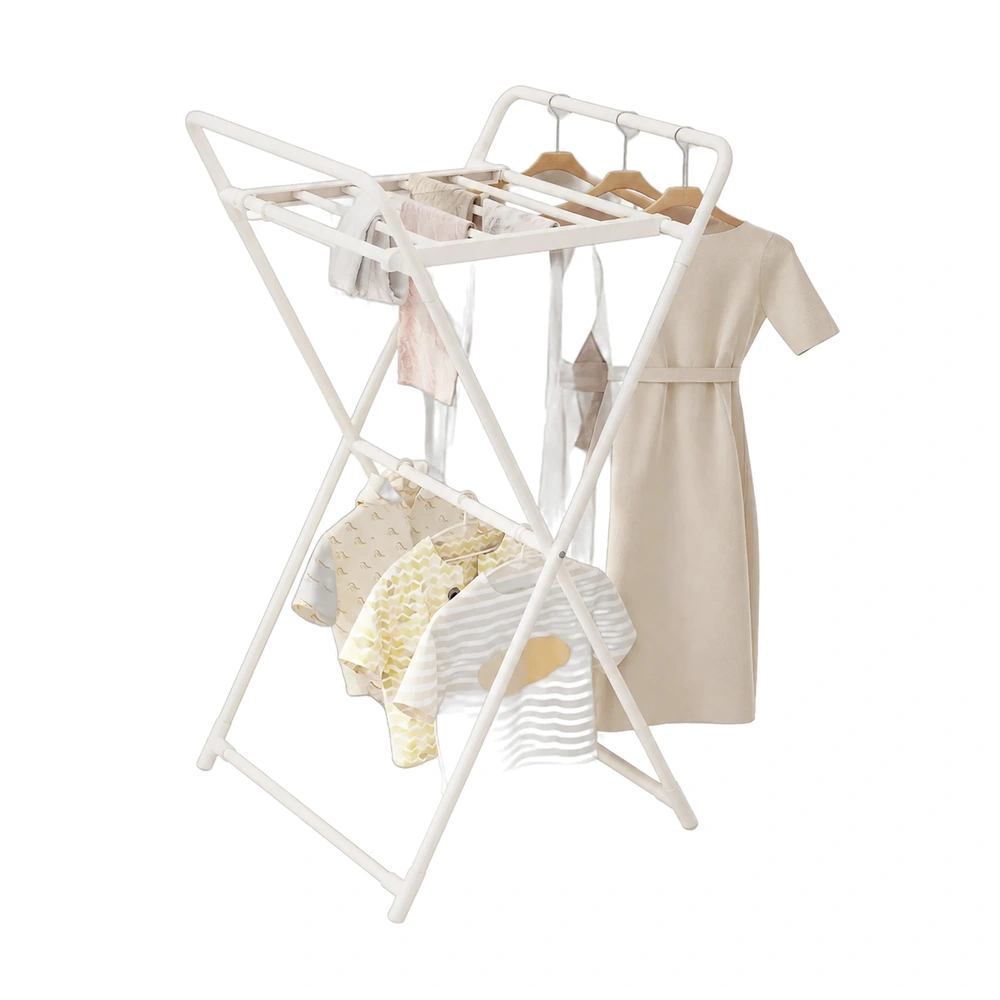 Perchero plegable 61×50×128.5 cm de hierro para dormitorio